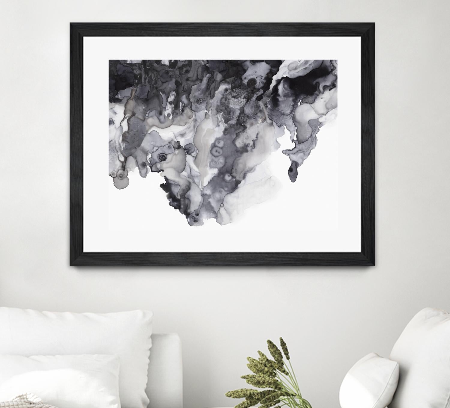 Black Drip by PI Studio on GIANT ART - white abstract