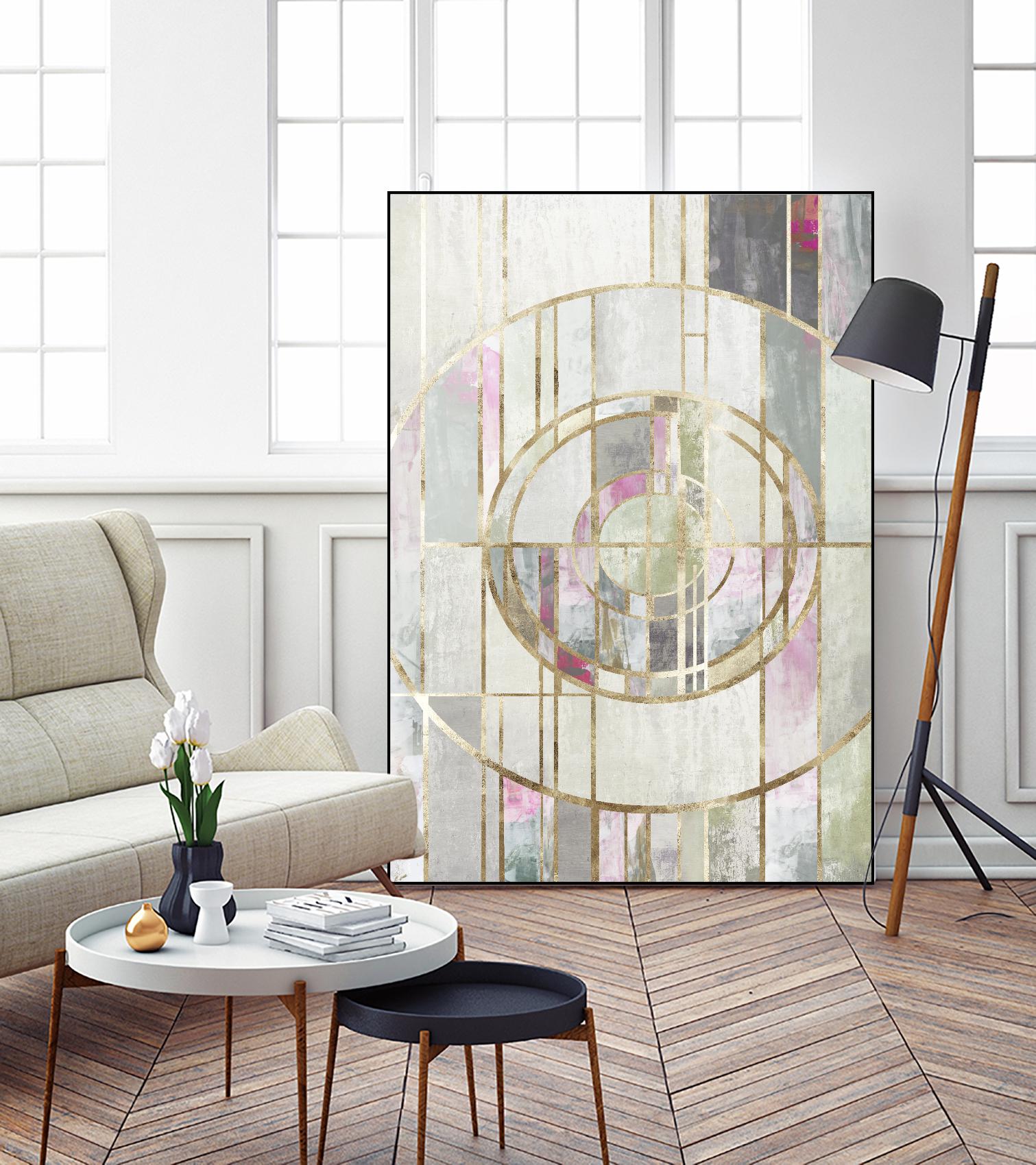 Blush Deco I by PI Studio on GIANT ART - gold abstract
