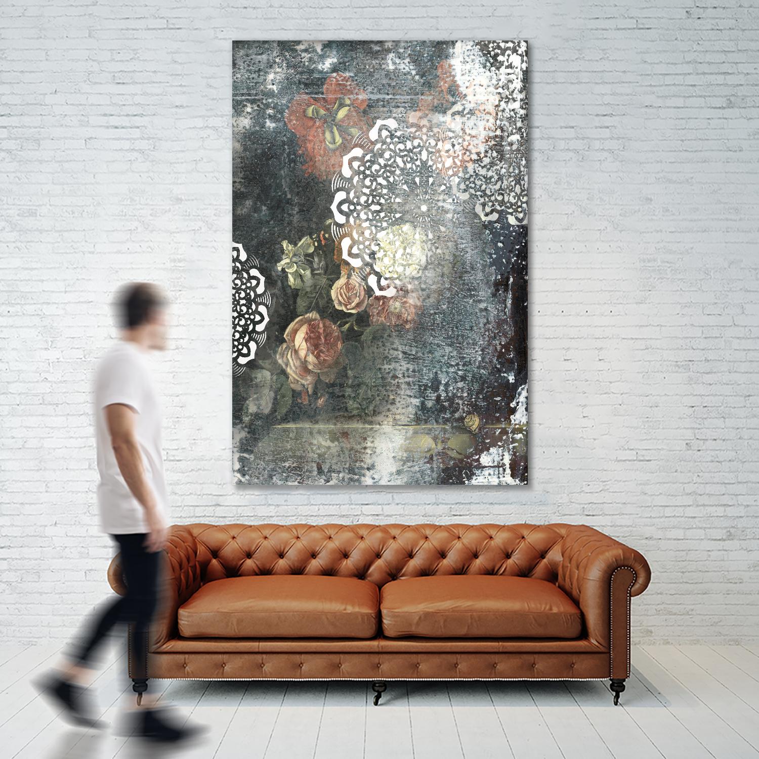 Doily I by PI Studio on GIANT ART - red abstract