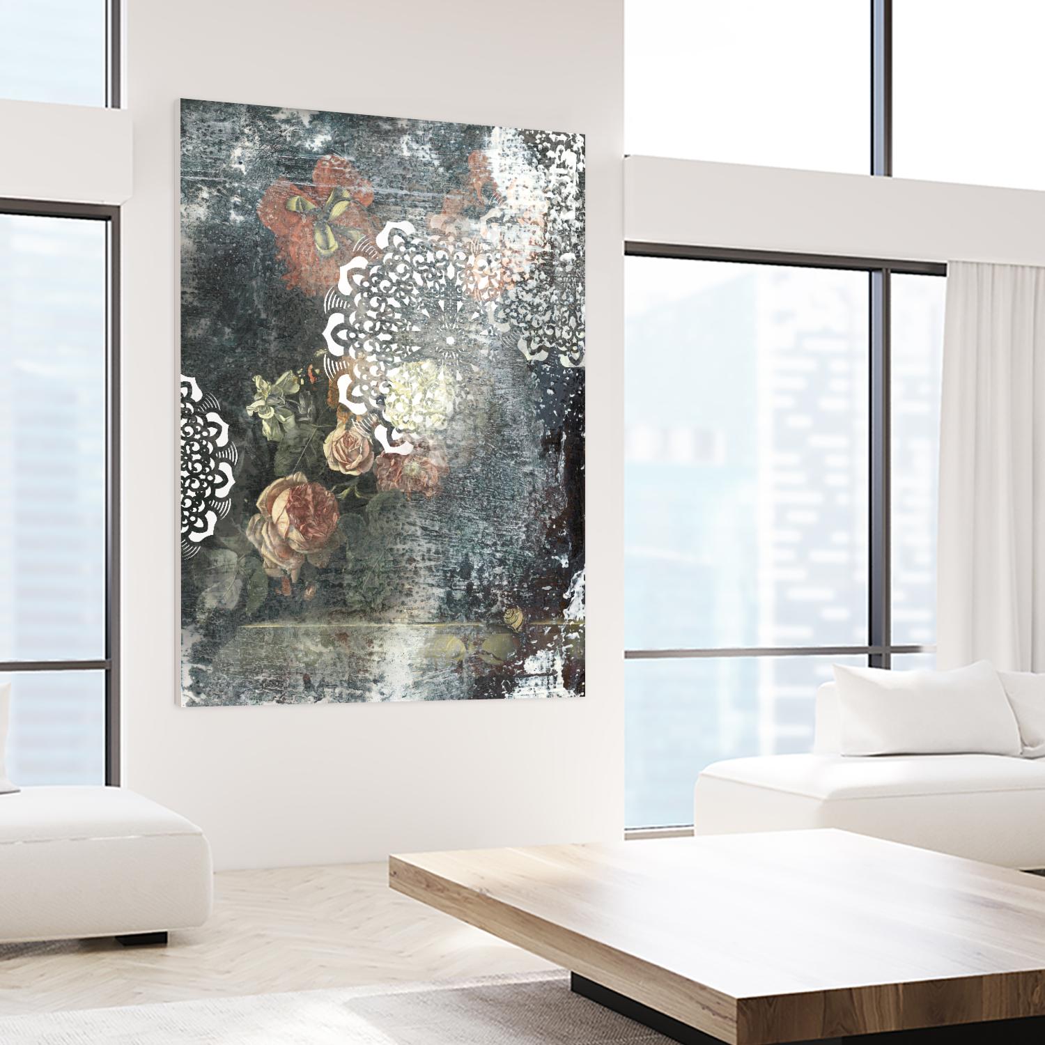 Doily I by PI Studio on GIANT ART - red abstract