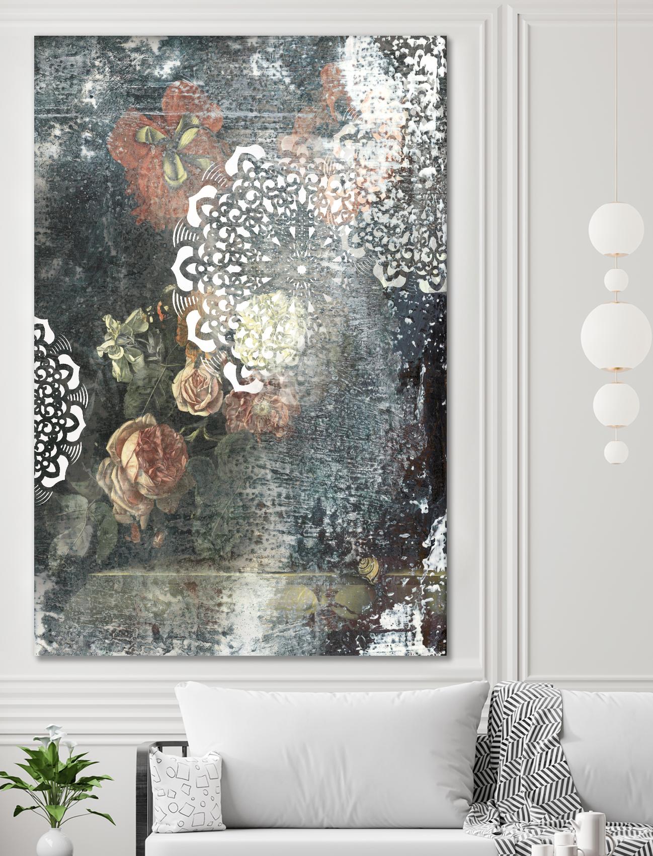 Doily I by PI Studio on GIANT ART - red abstract