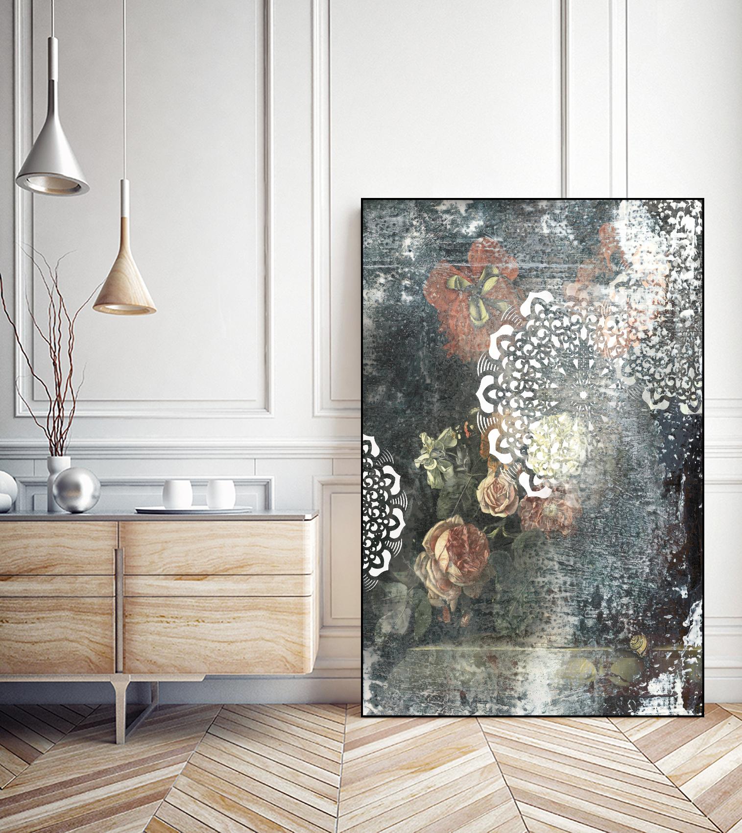 Doily I by PI Studio on GIANT ART - red abstract