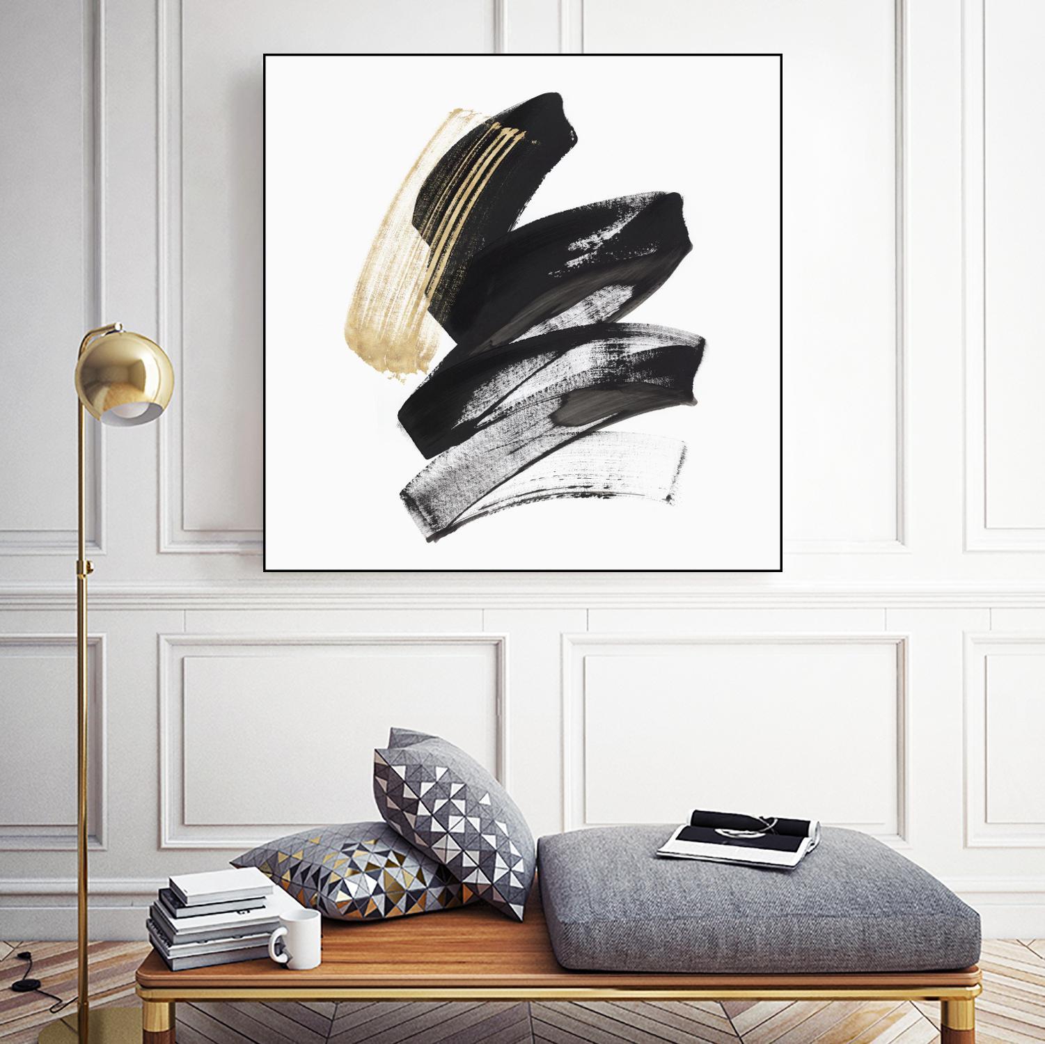 Golden Brushstroke I by PI Studio on GIANT ART - gold abstract abstract