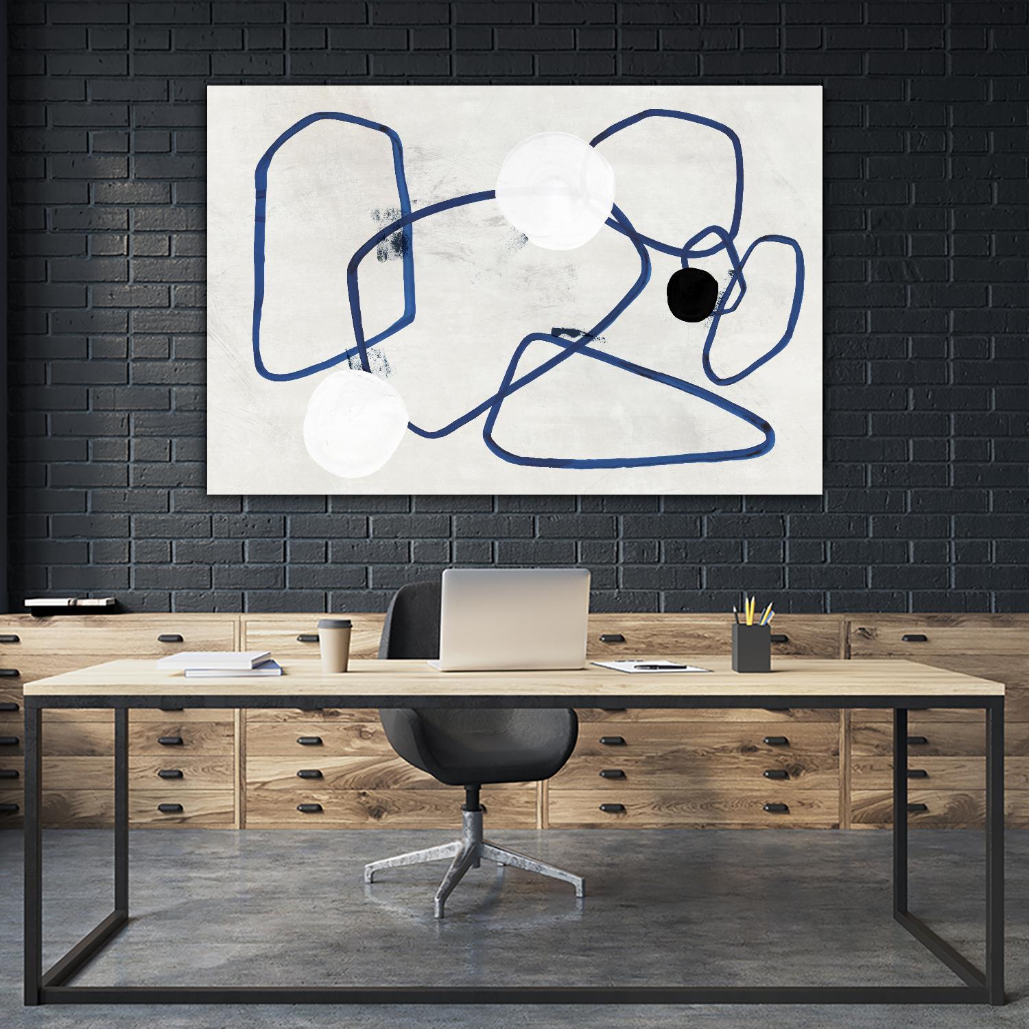 Midblue II by PI Studio on GIANT ART - blue shapes abstract