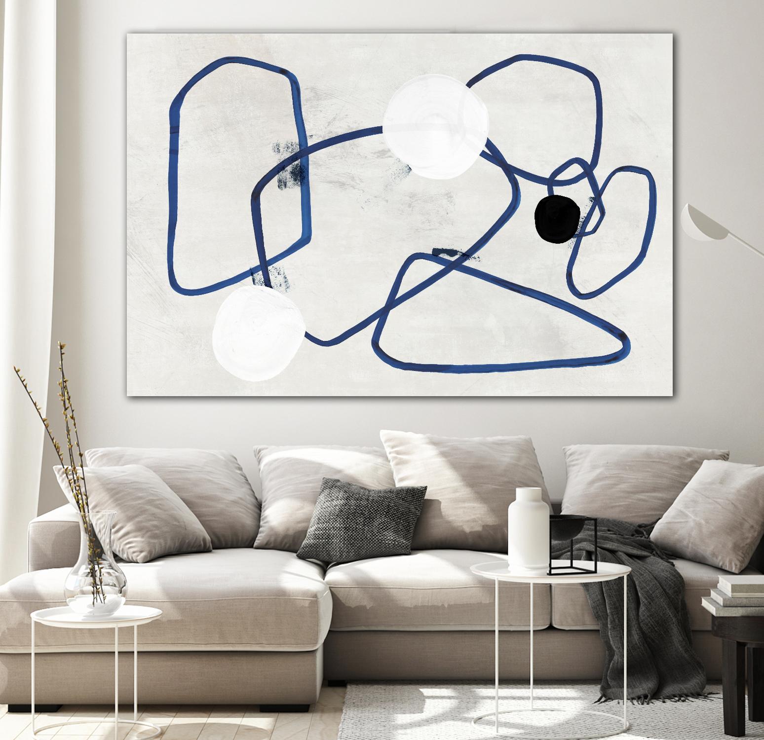 Midblue II by PI Studio on GIANT ART - blue shapes abstract