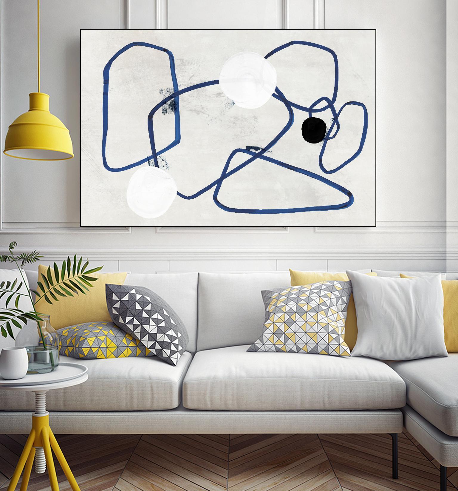 Midblue II by PI Studio on GIANT ART - blue shapes abstract