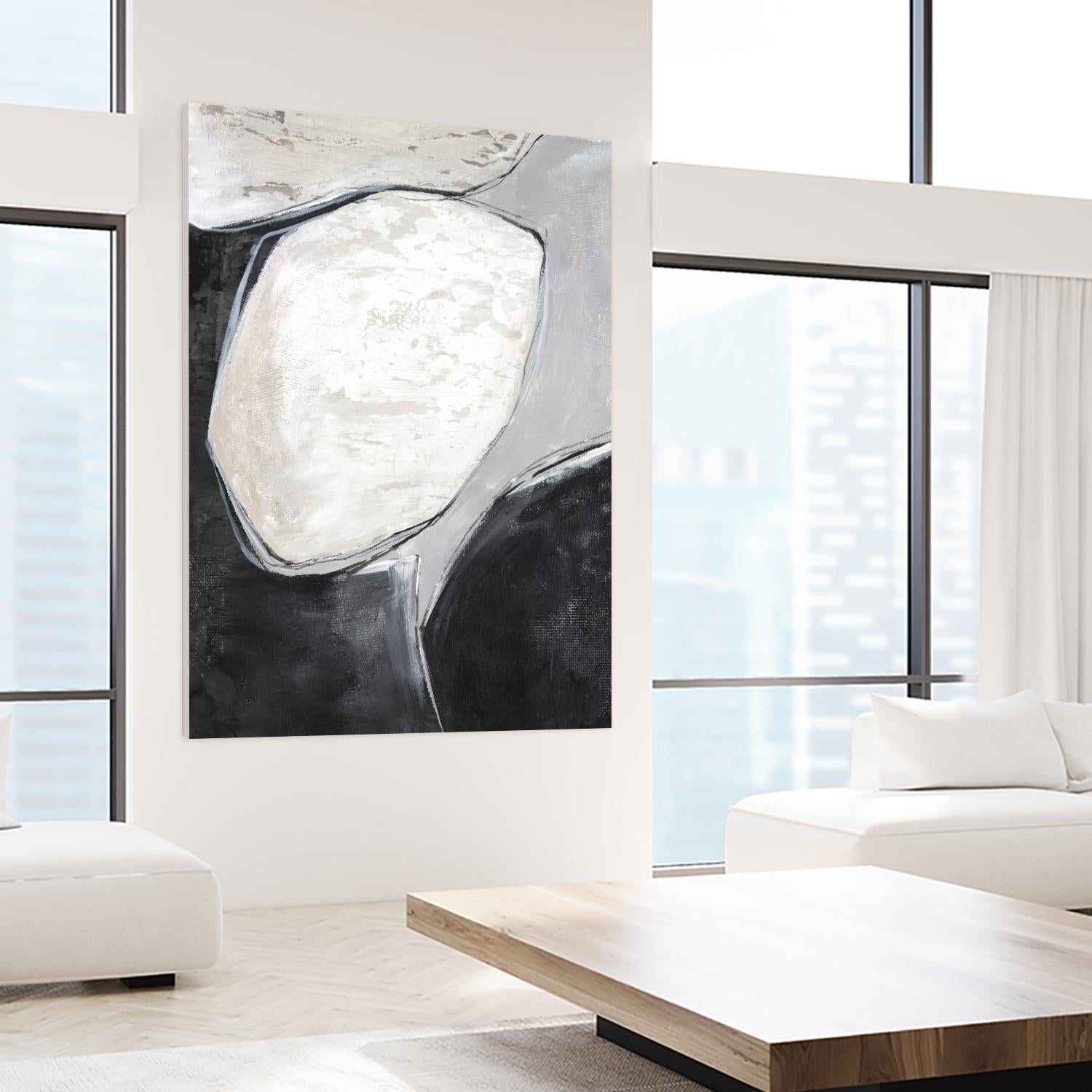 Falling Rocks I by PI Studio on GIANT ART - grey shapes