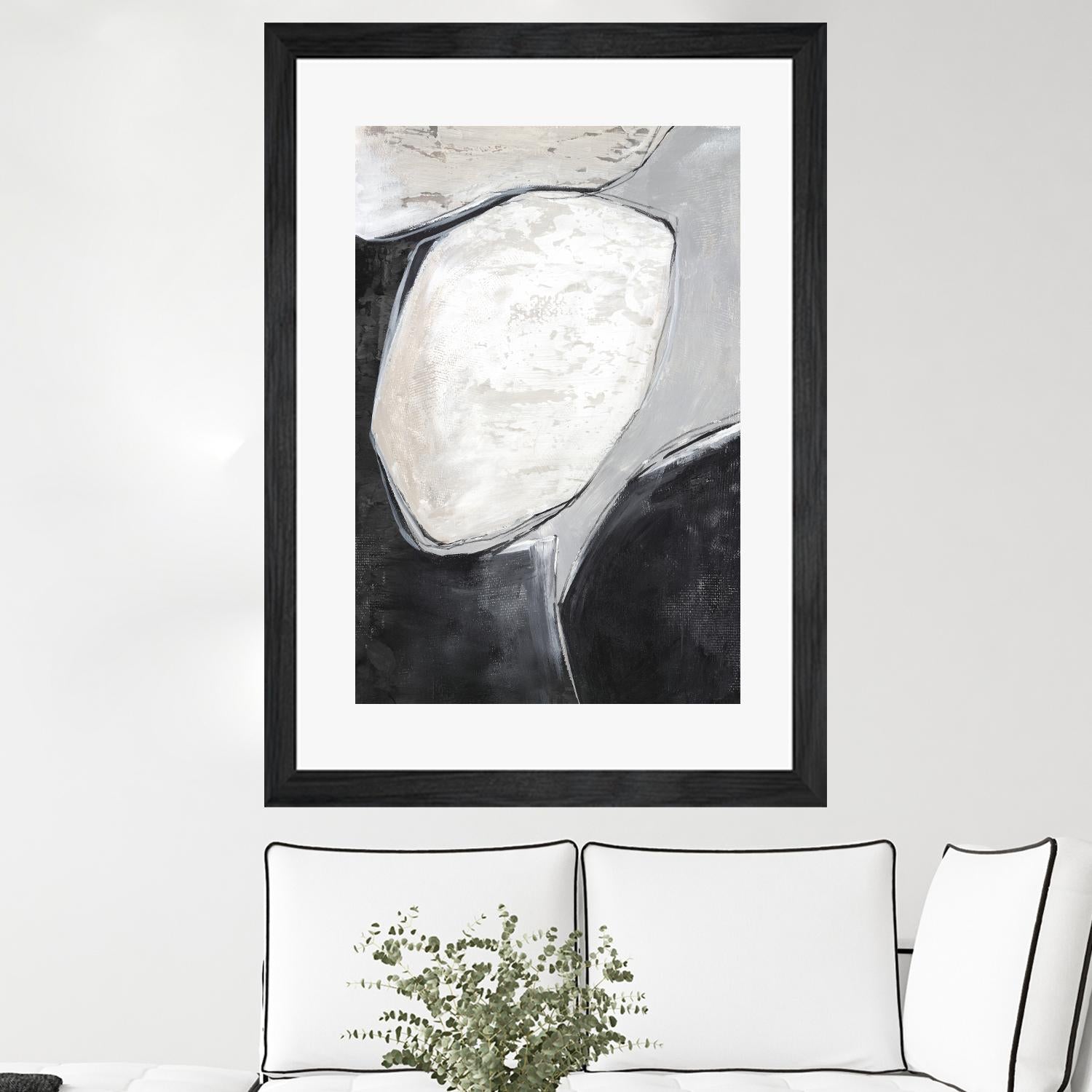 Falling Rocks I by PI Studio on GIANT ART - grey shapes