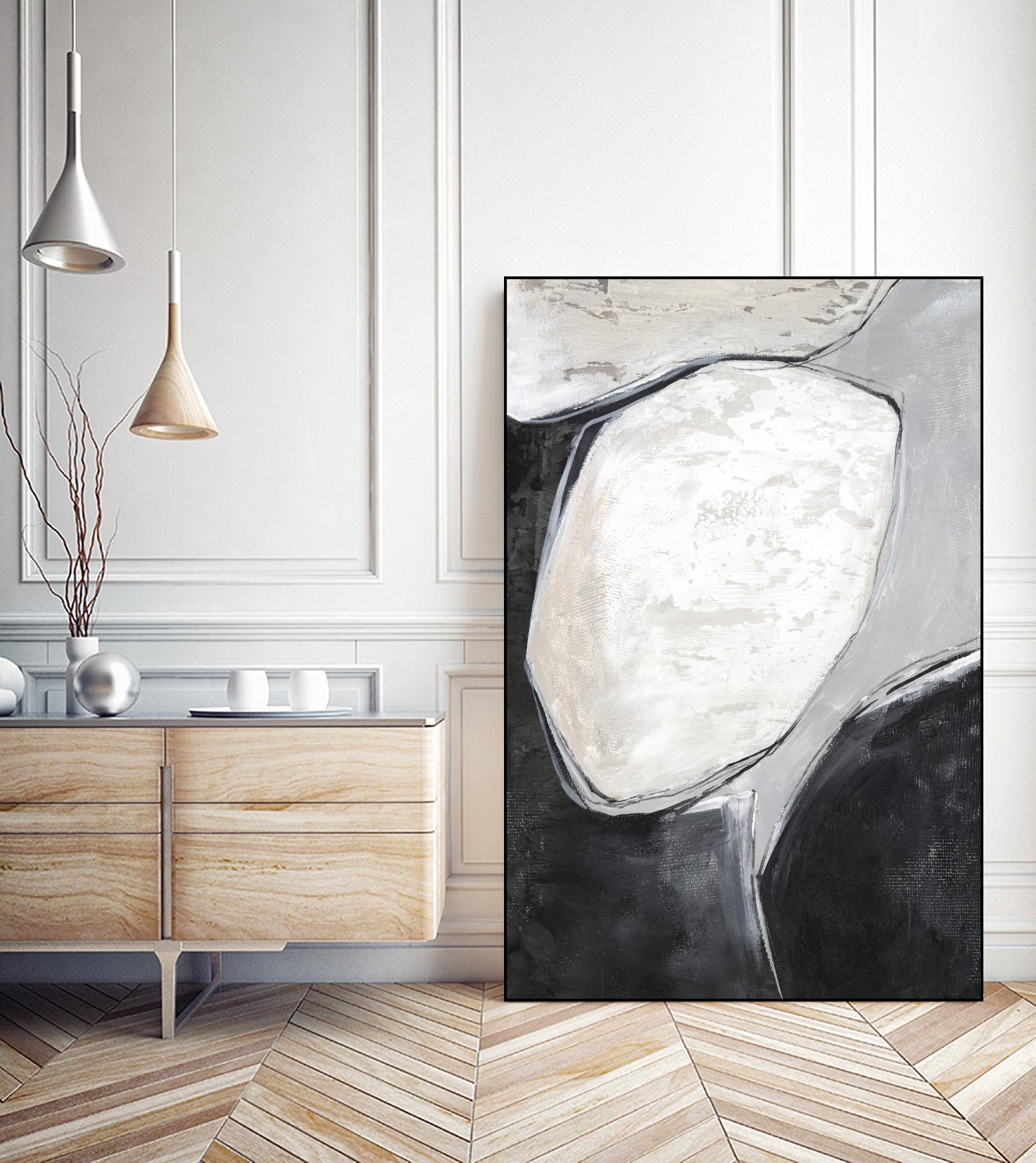 Falling Rocks I by PI Studio on GIANT ART - grey shapes