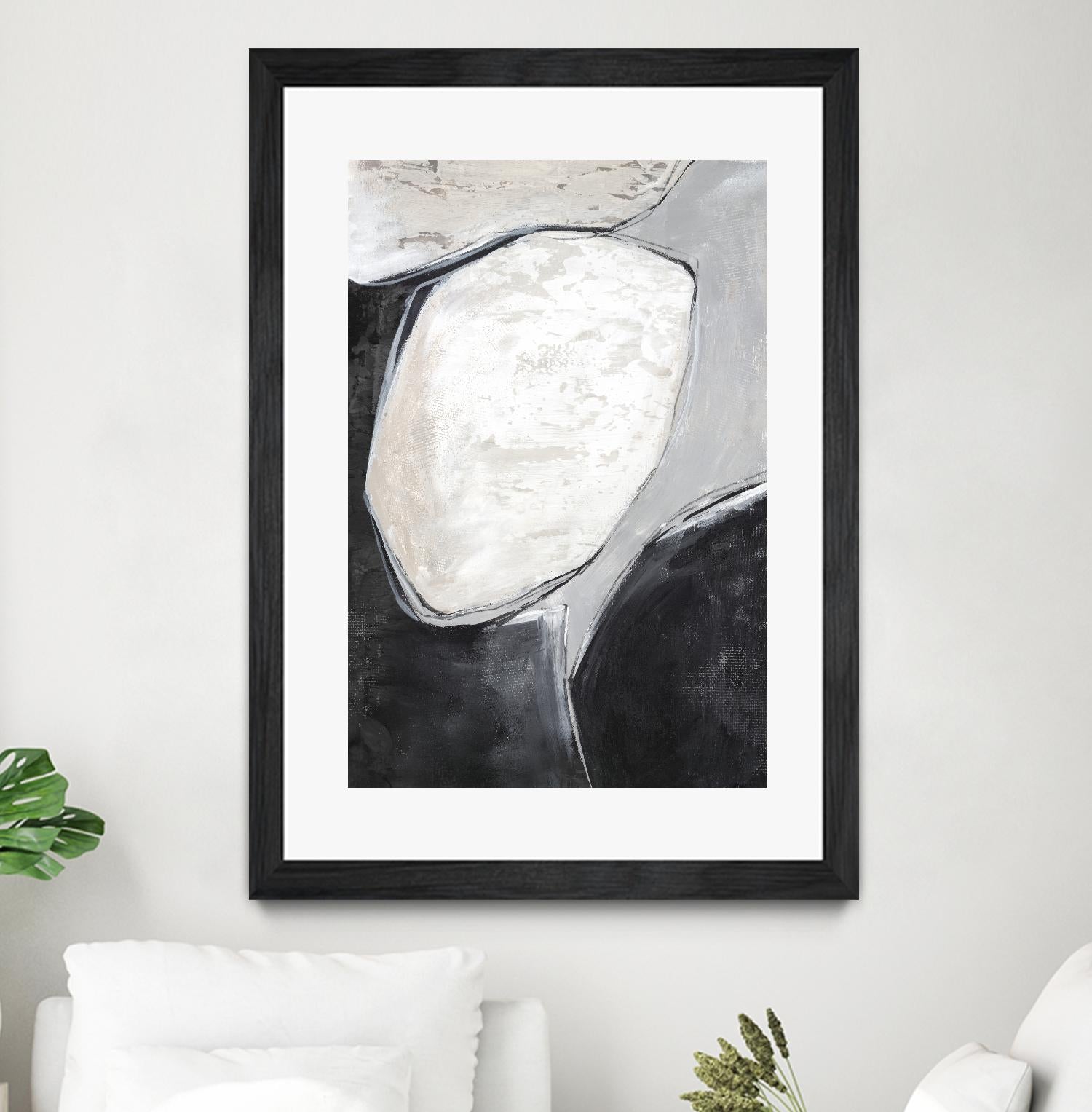 Falling Rocks I by PI Studio on GIANT ART - grey shapes