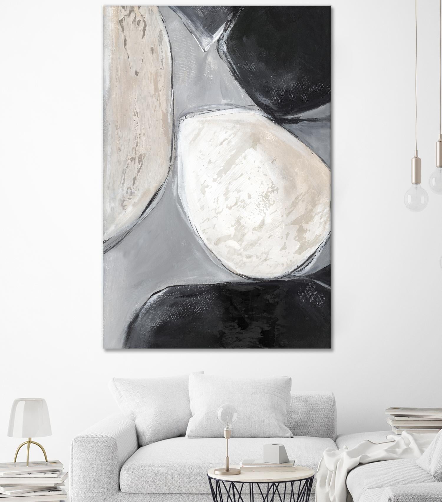 Falling Rocks II by PI Studio on GIANT ART - white shapes abstract