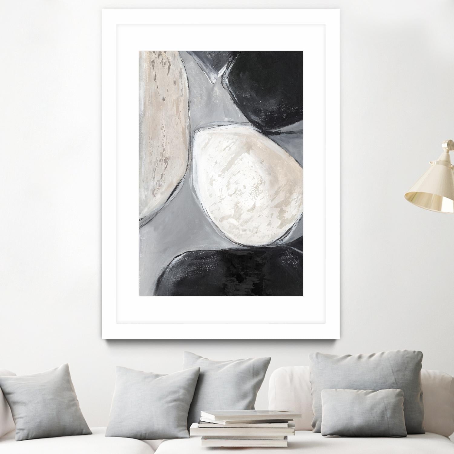 Falling Rocks II by PI Studio on GIANT ART - white shapes abstract