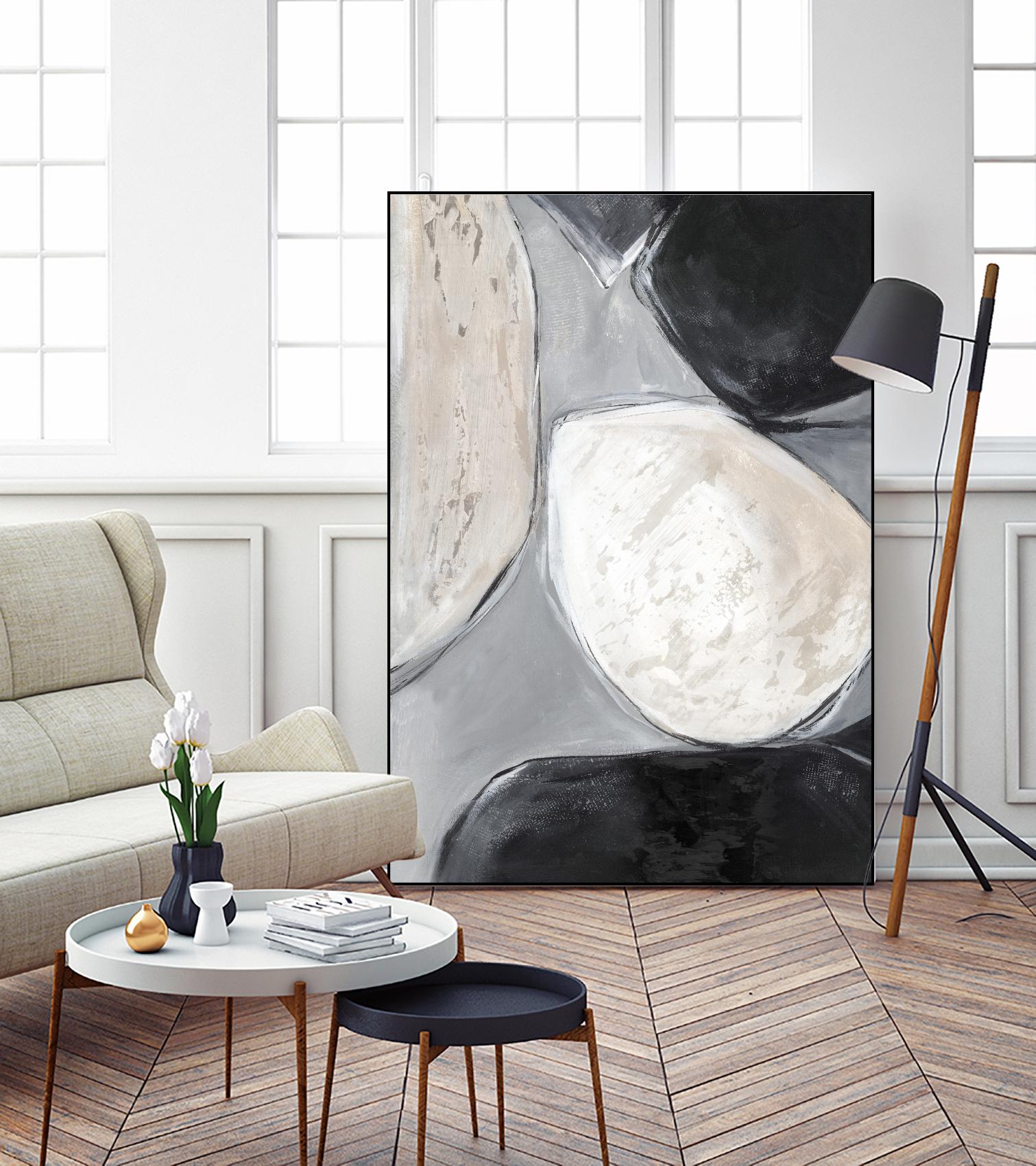 Falling Rocks II by PI Studio on GIANT ART - white shapes abstract