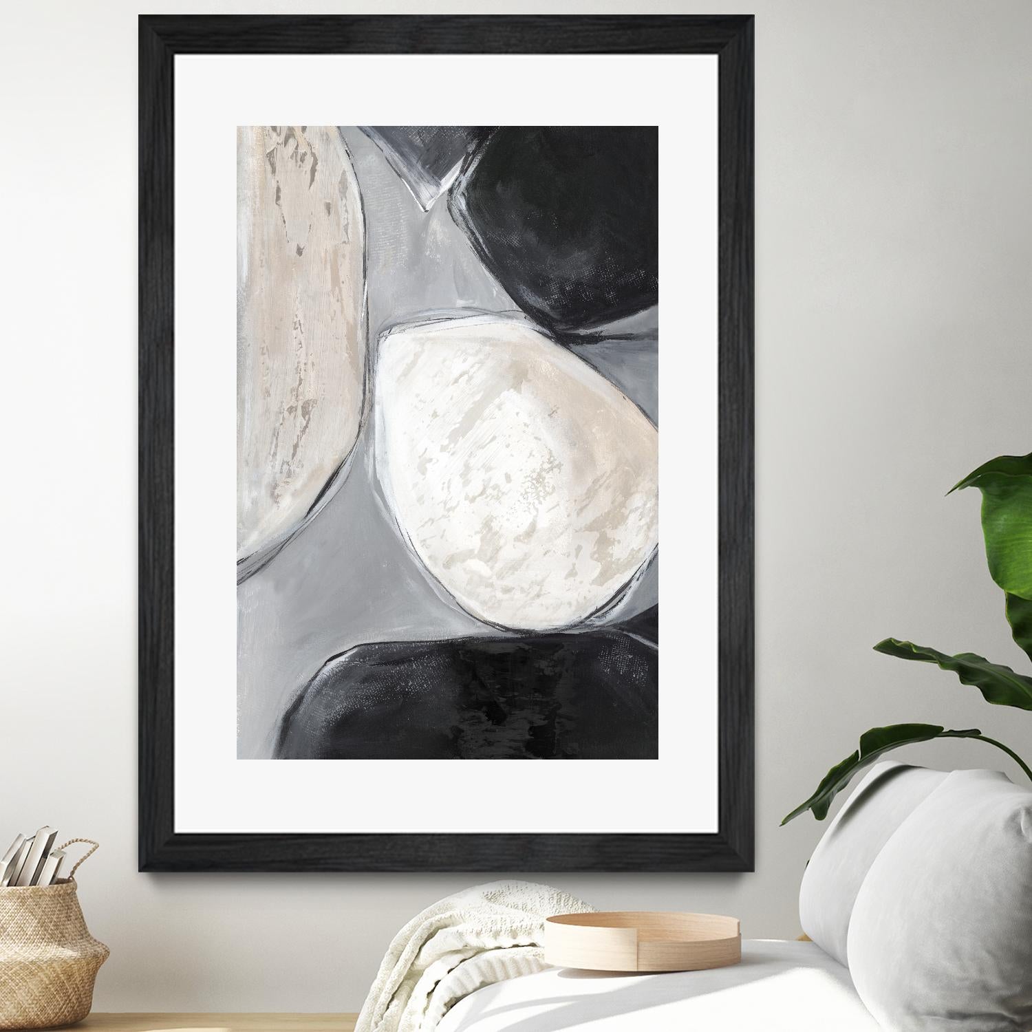 Falling Rocks II by PI Studio on GIANT ART - white shapes abstract