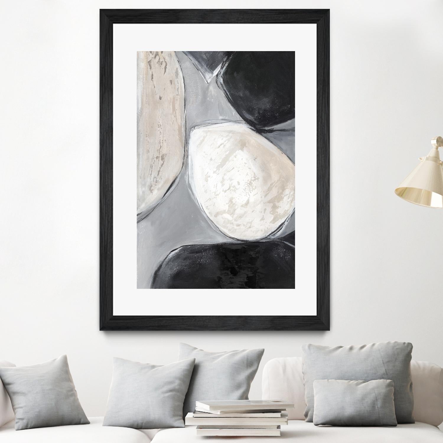 Falling Rocks II by PI Studio on GIANT ART - white shapes abstract