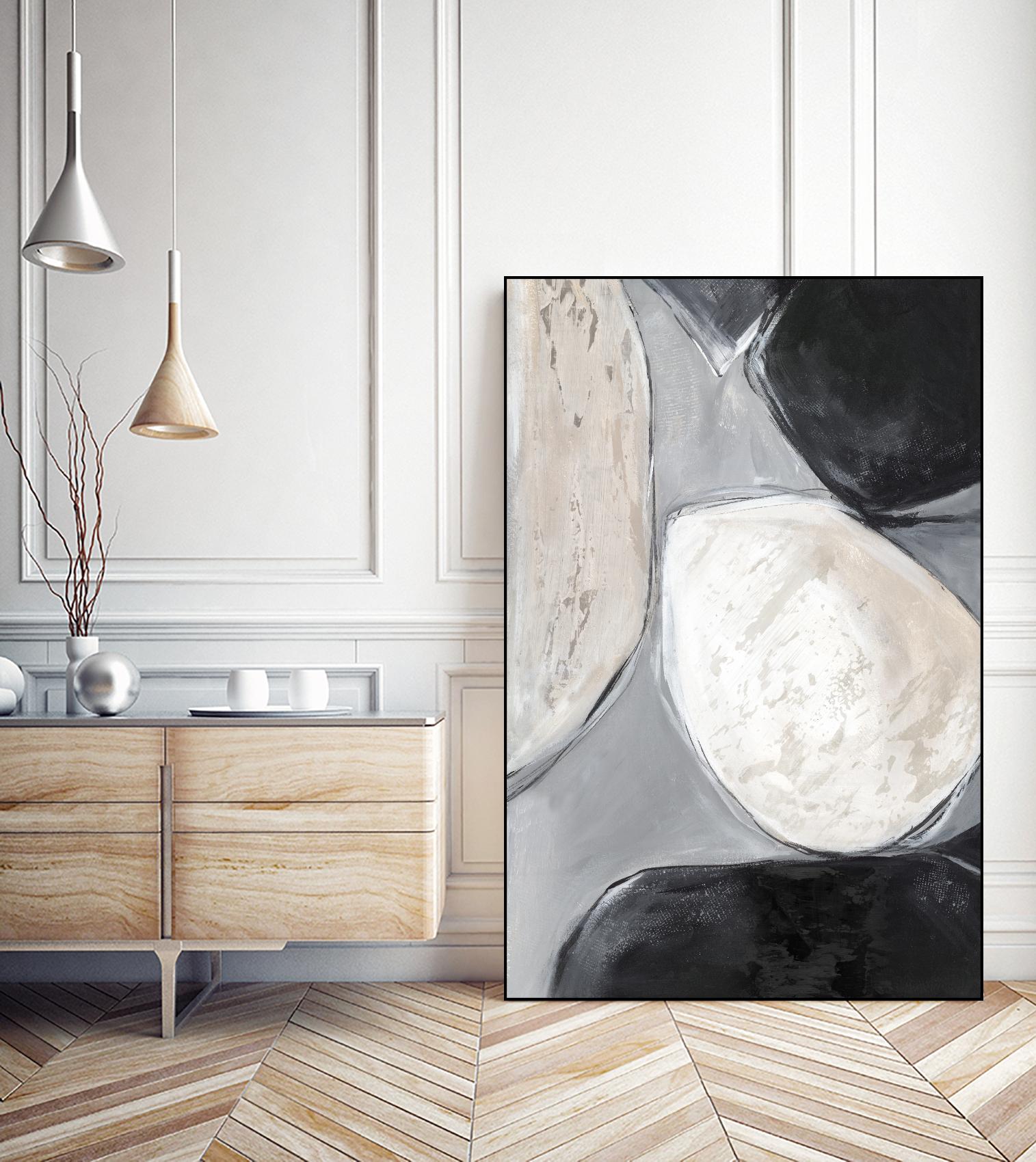 Falling Rocks II by PI Studio on GIANT ART - white shapes abstract