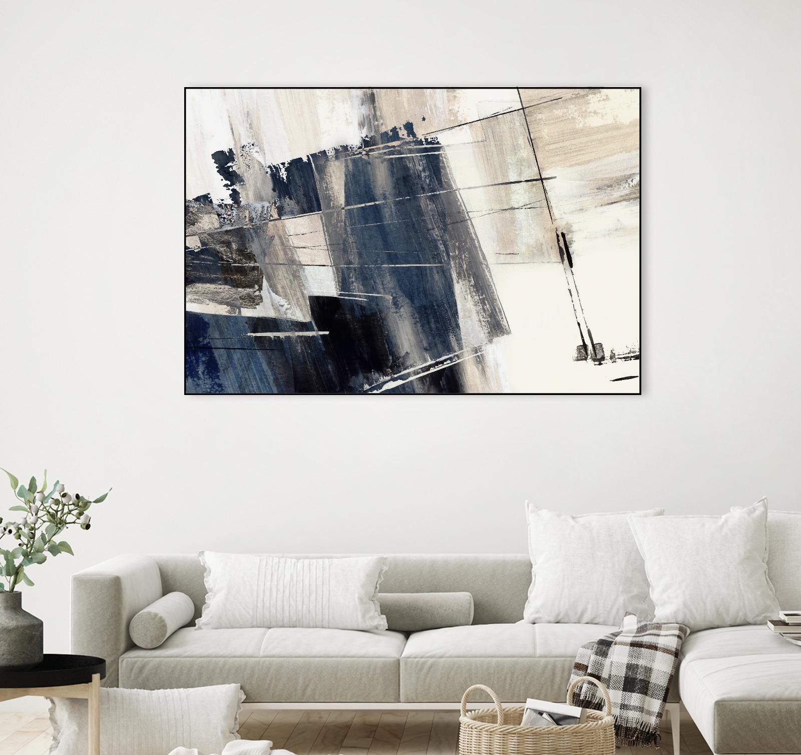 Forward Blue by PI Studio on GIANT ART - beige abstract painting