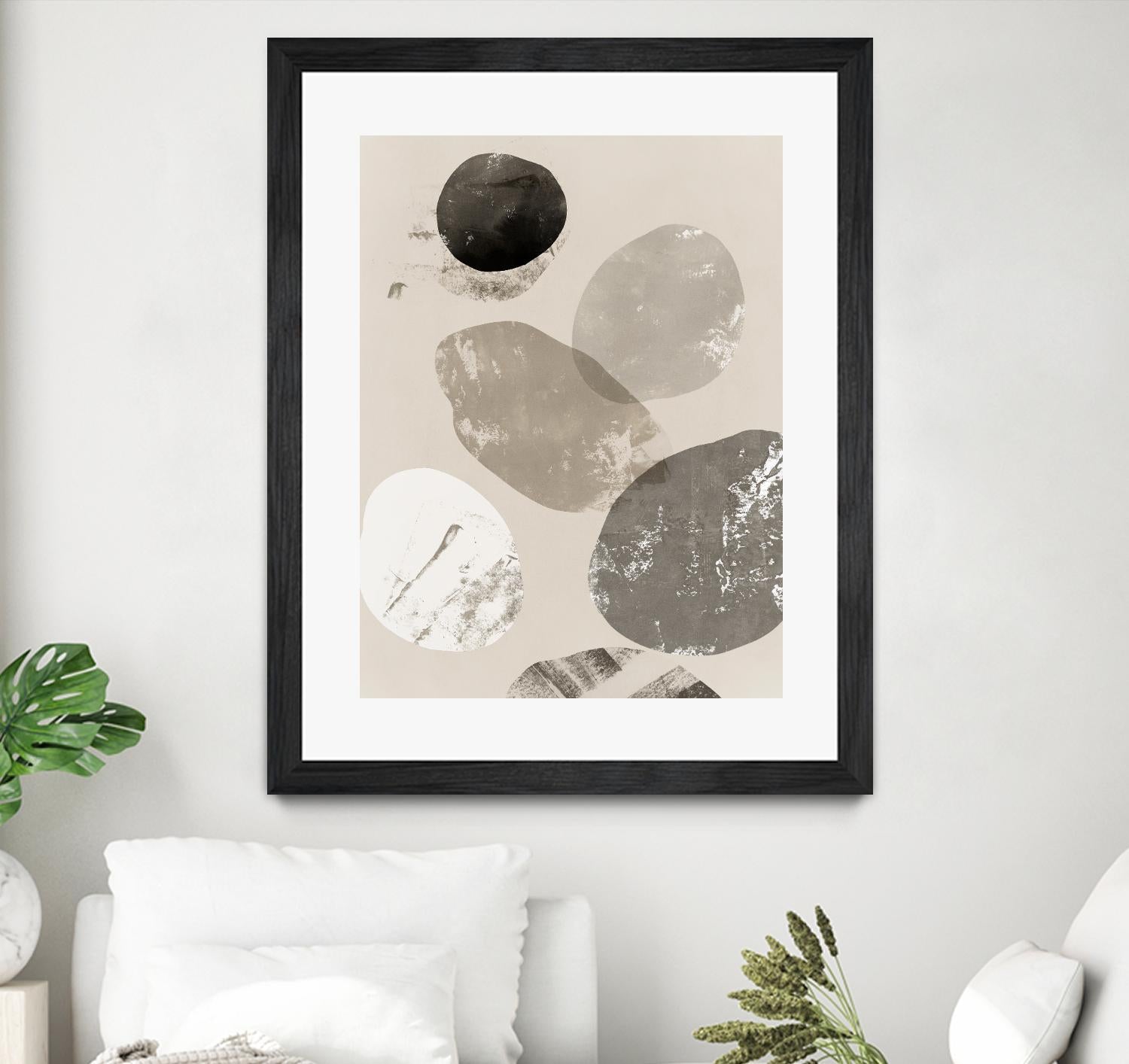 Floating Rocks I by PI Studio on GIANT ART - beige abstract