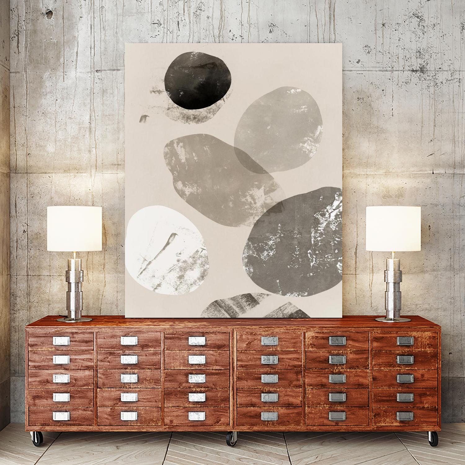Floating Rocks I by PI Studio on GIANT ART - beige abstract