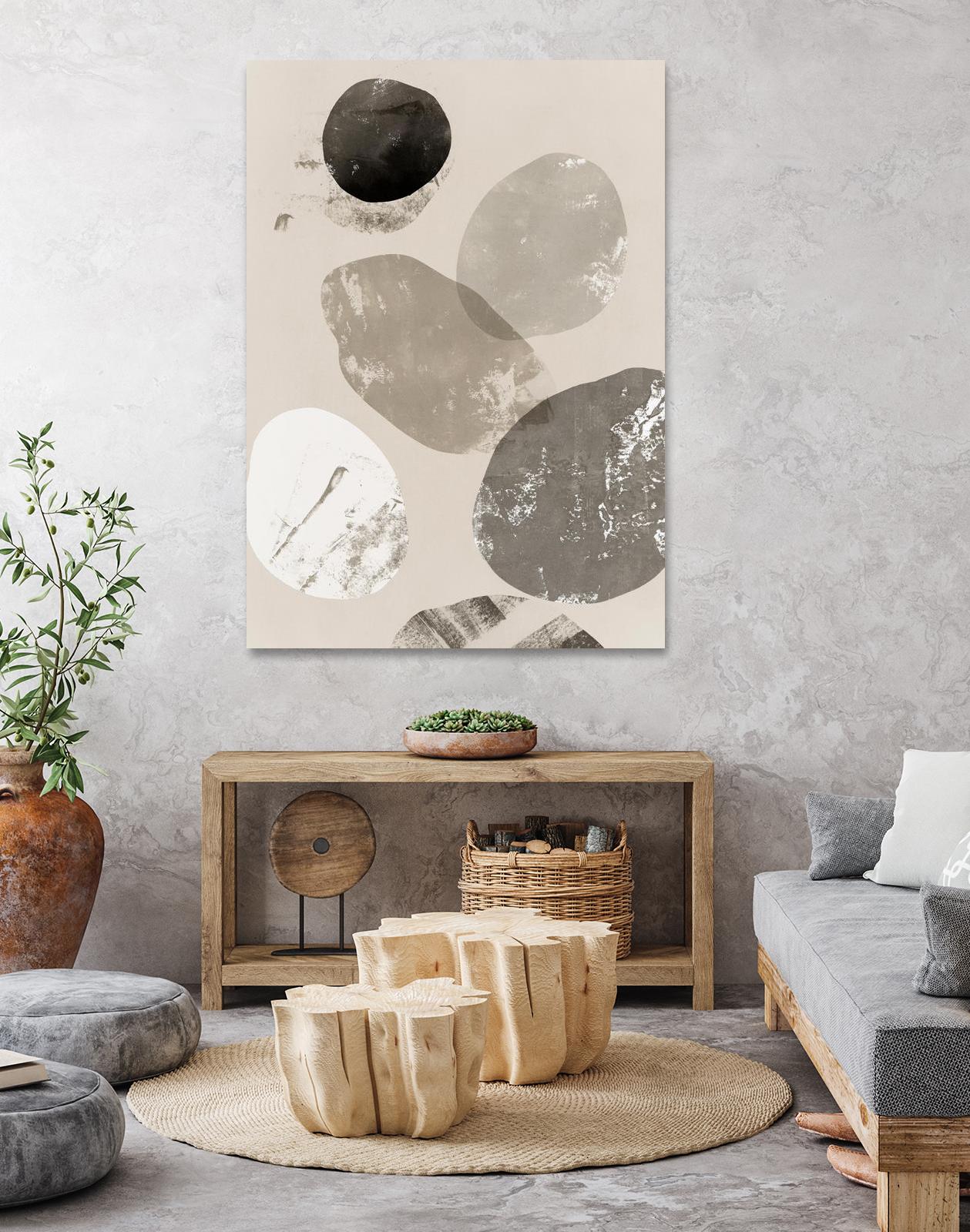 Floating Rocks I by PI Studio on GIANT ART - beige abstract