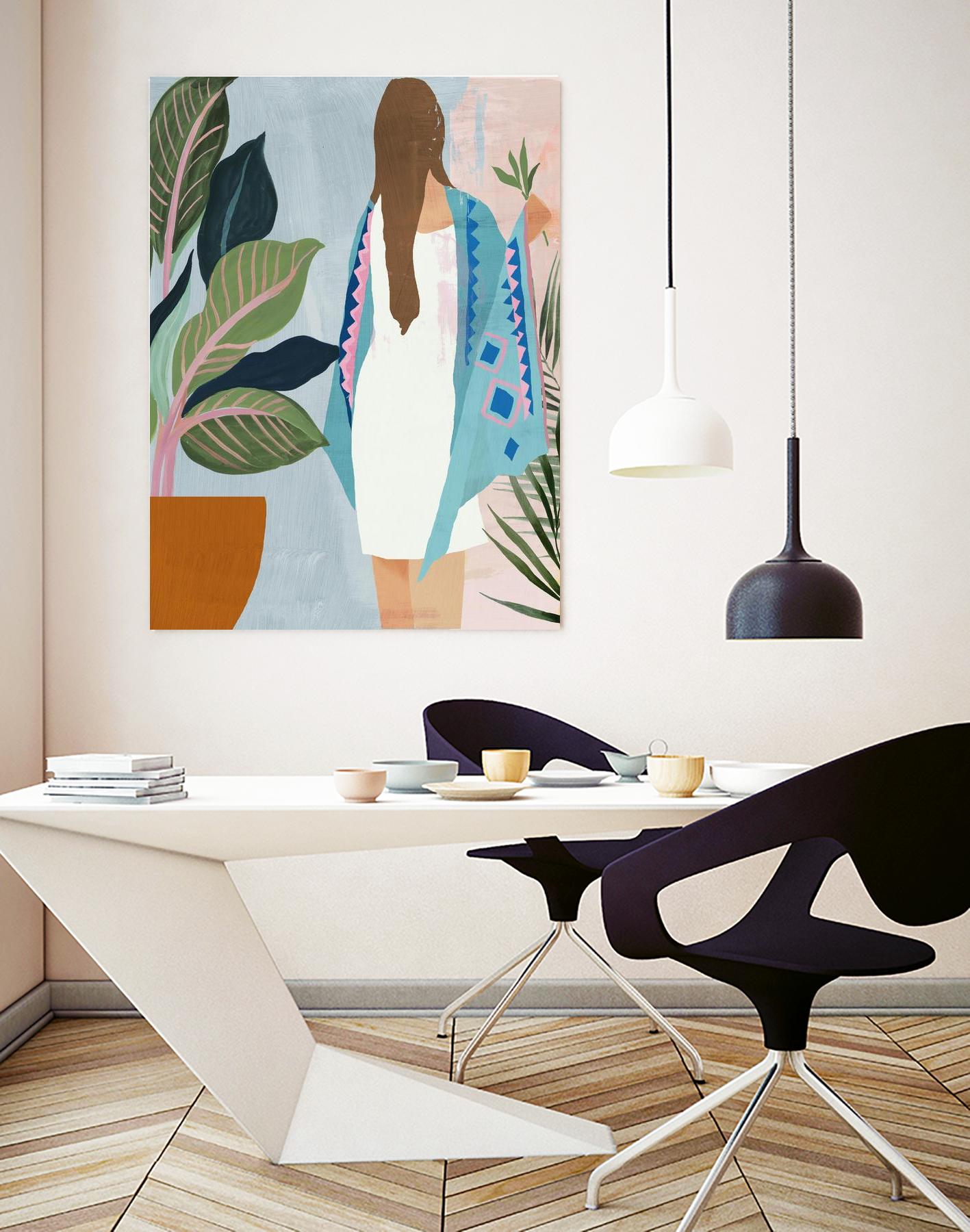 Plant Lady II by Pi Studio on GIANT ART - green botanical fashion