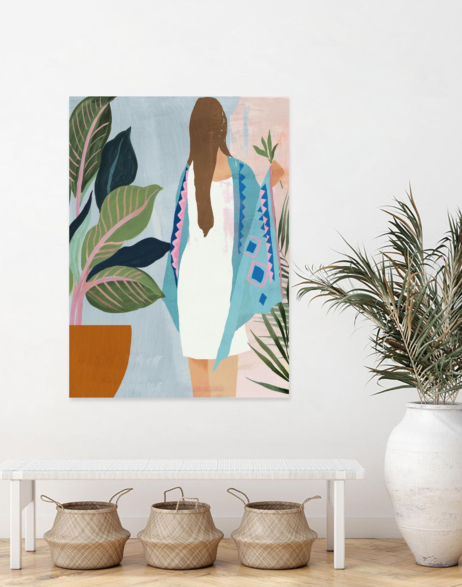 Plant Lady II by Pi Studio on GIANT ART - green botanical fashion