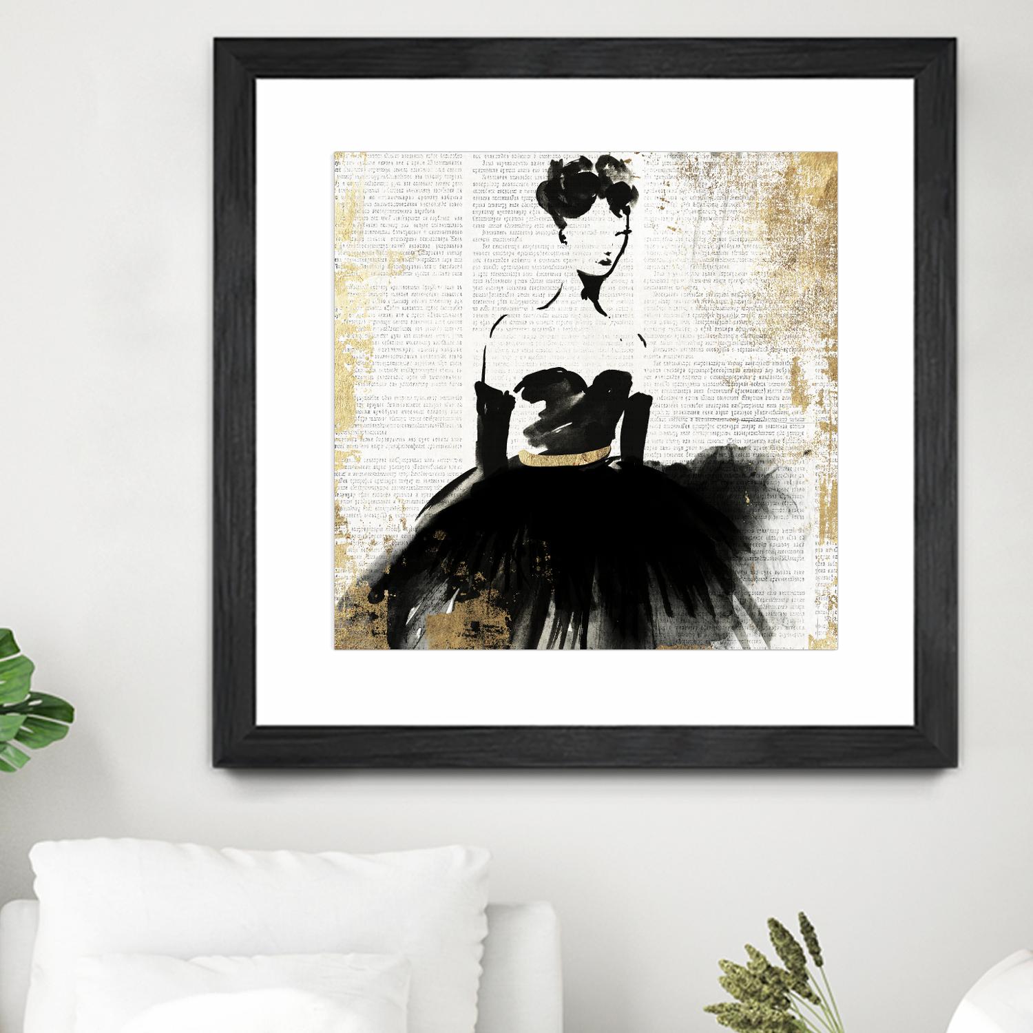Lady in Black II by PI Studio on GIANT ART - white abstract