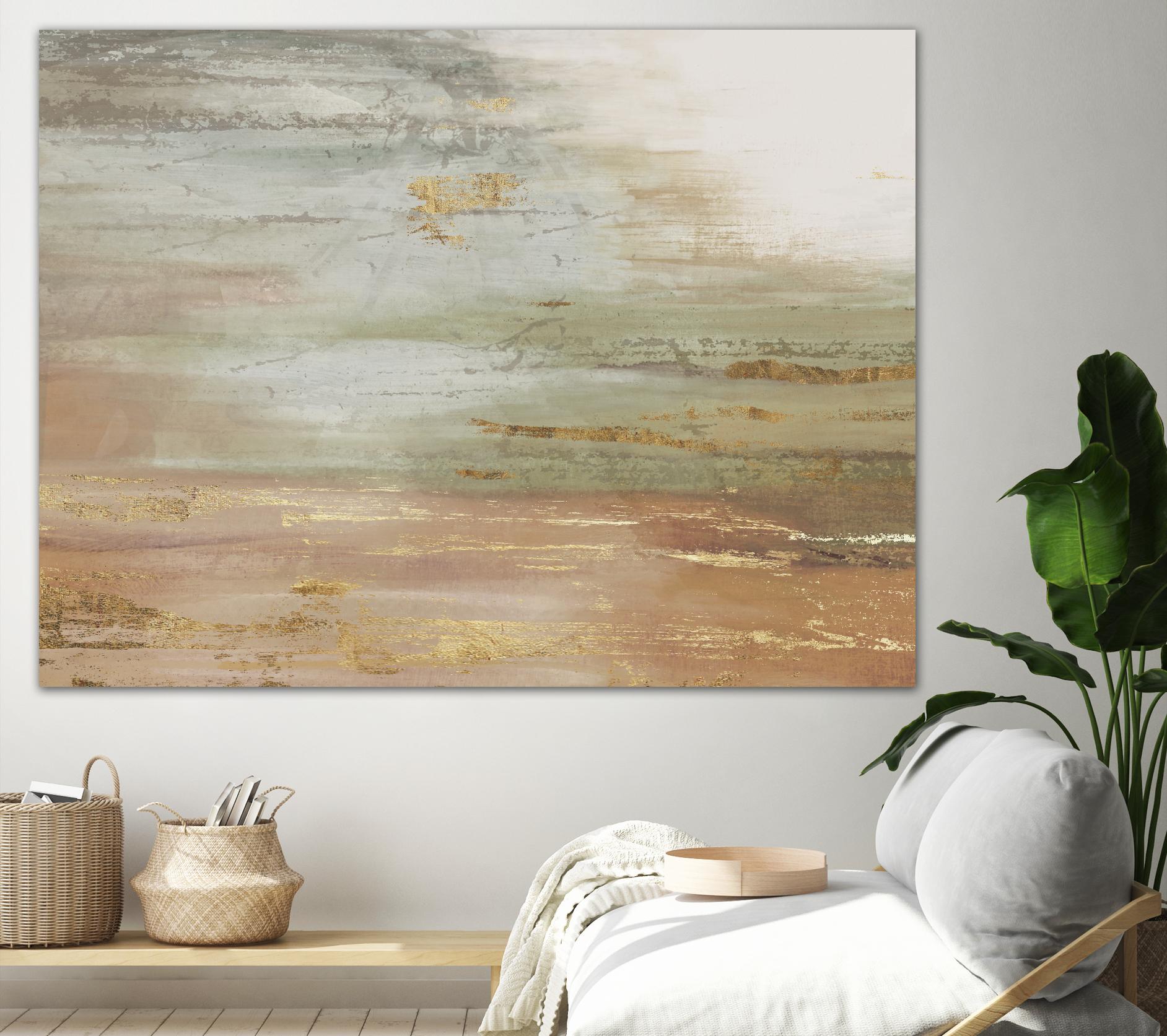 Gold & Blush Coast by PI Studio on GIANT ART - green abstract