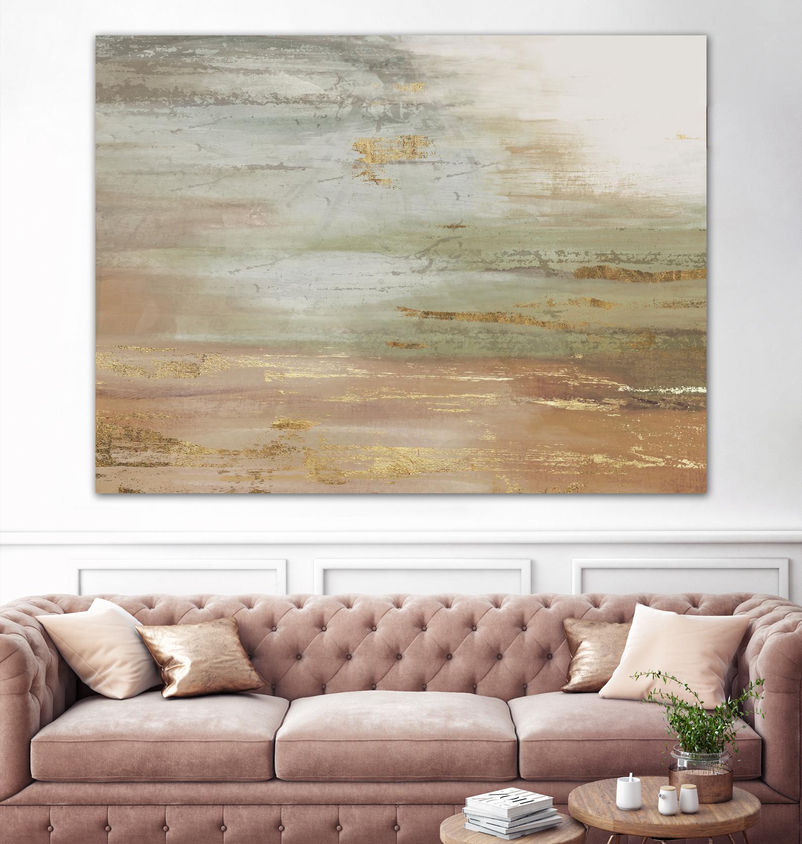 Gold & Blush Coast by PI Studio on GIANT ART - green abstract