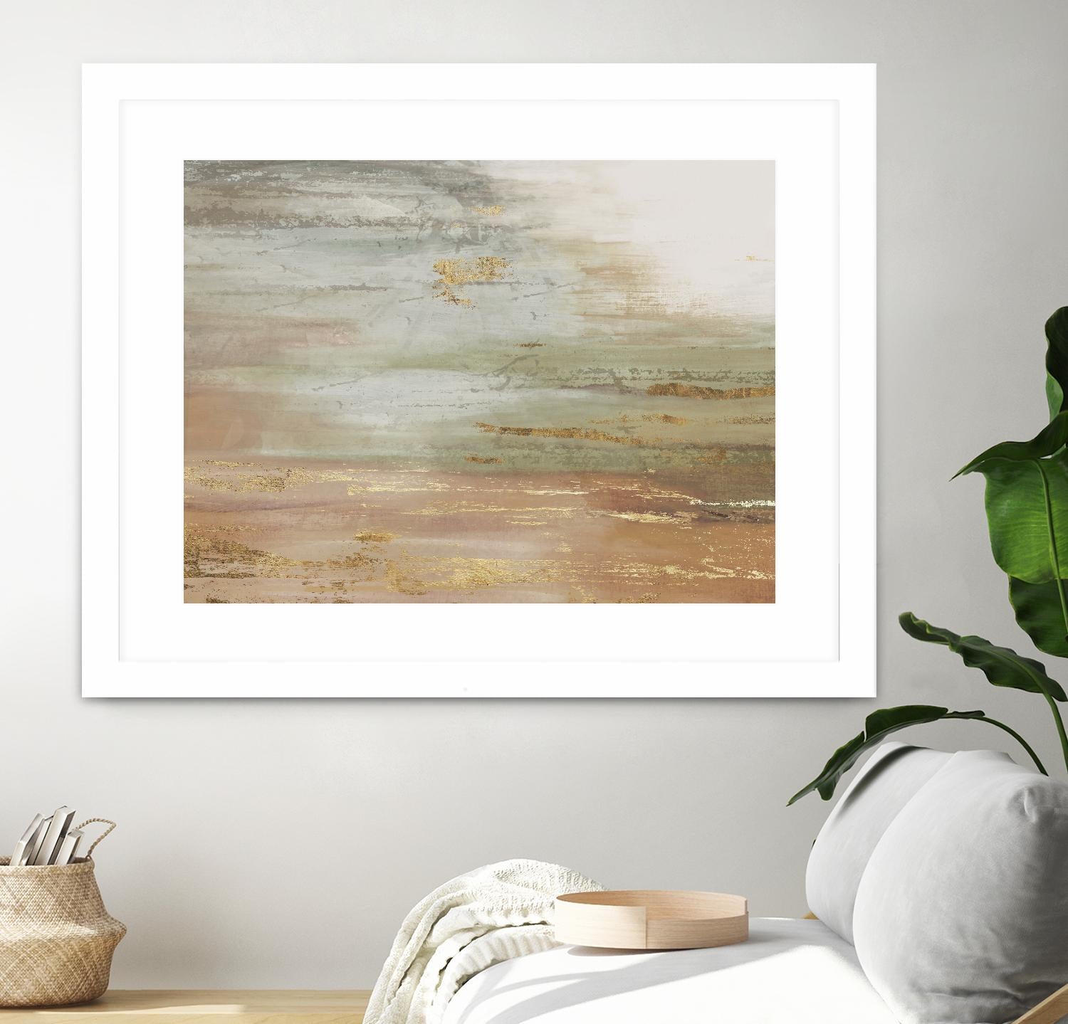 Gold & Blush Coast by PI Studio on GIANT ART - green abstract