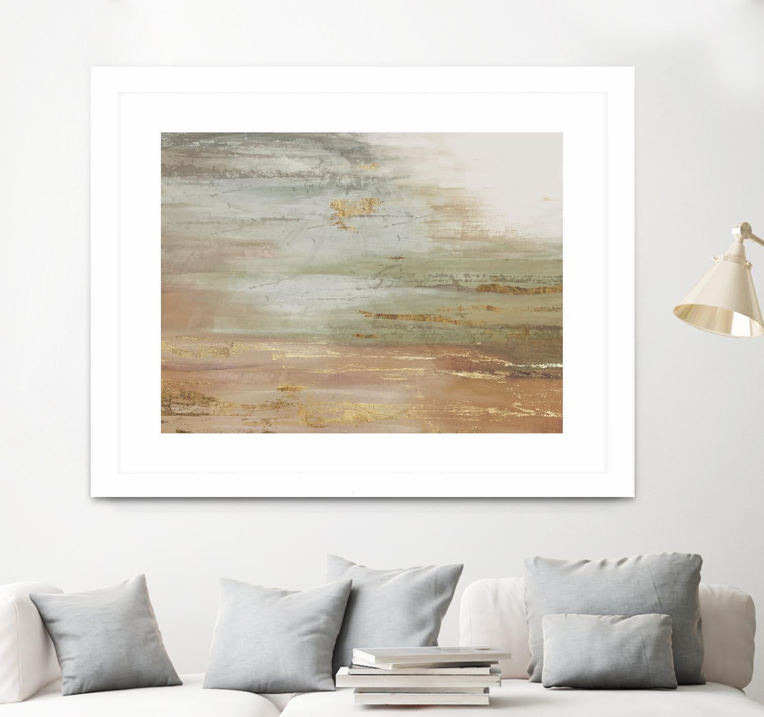 Gold & Blush Coast by PI Studio on GIANT ART - green abstract