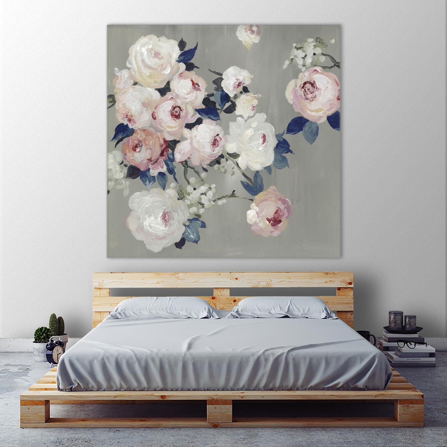 Cobalt Leaves by PI Studio on GIANT ART - white floral flowers