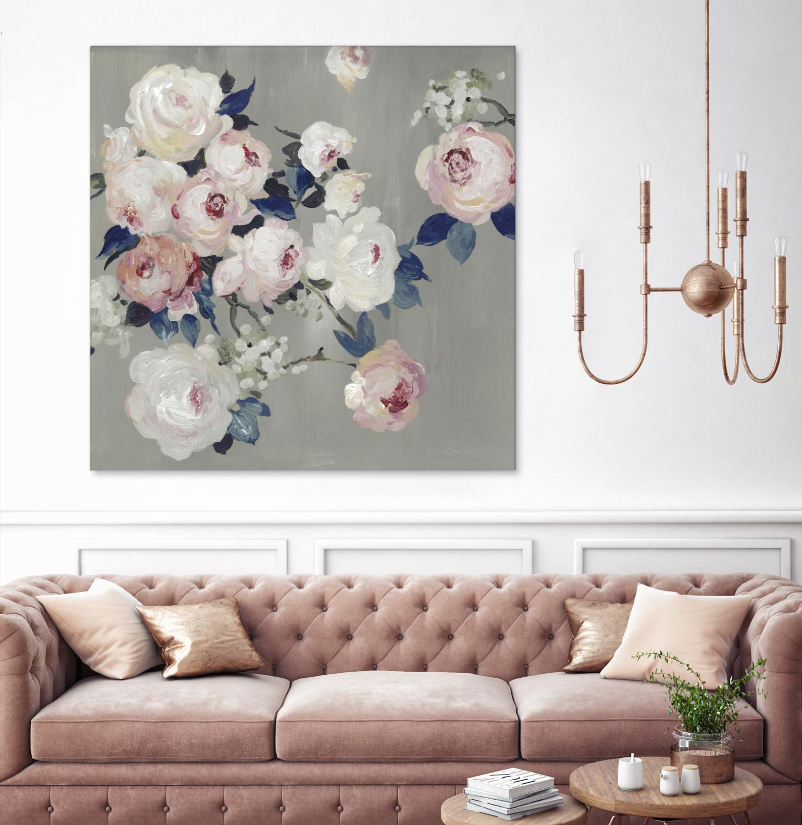 Cobalt Leaves by PI Studio on GIANT ART - white floral flowers