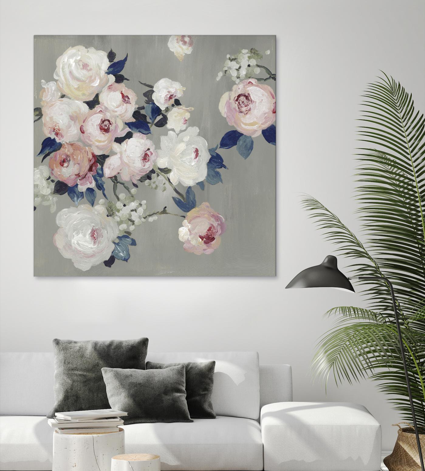 Cobalt Leaves by PI Studio on GIANT ART - white floral flowers
