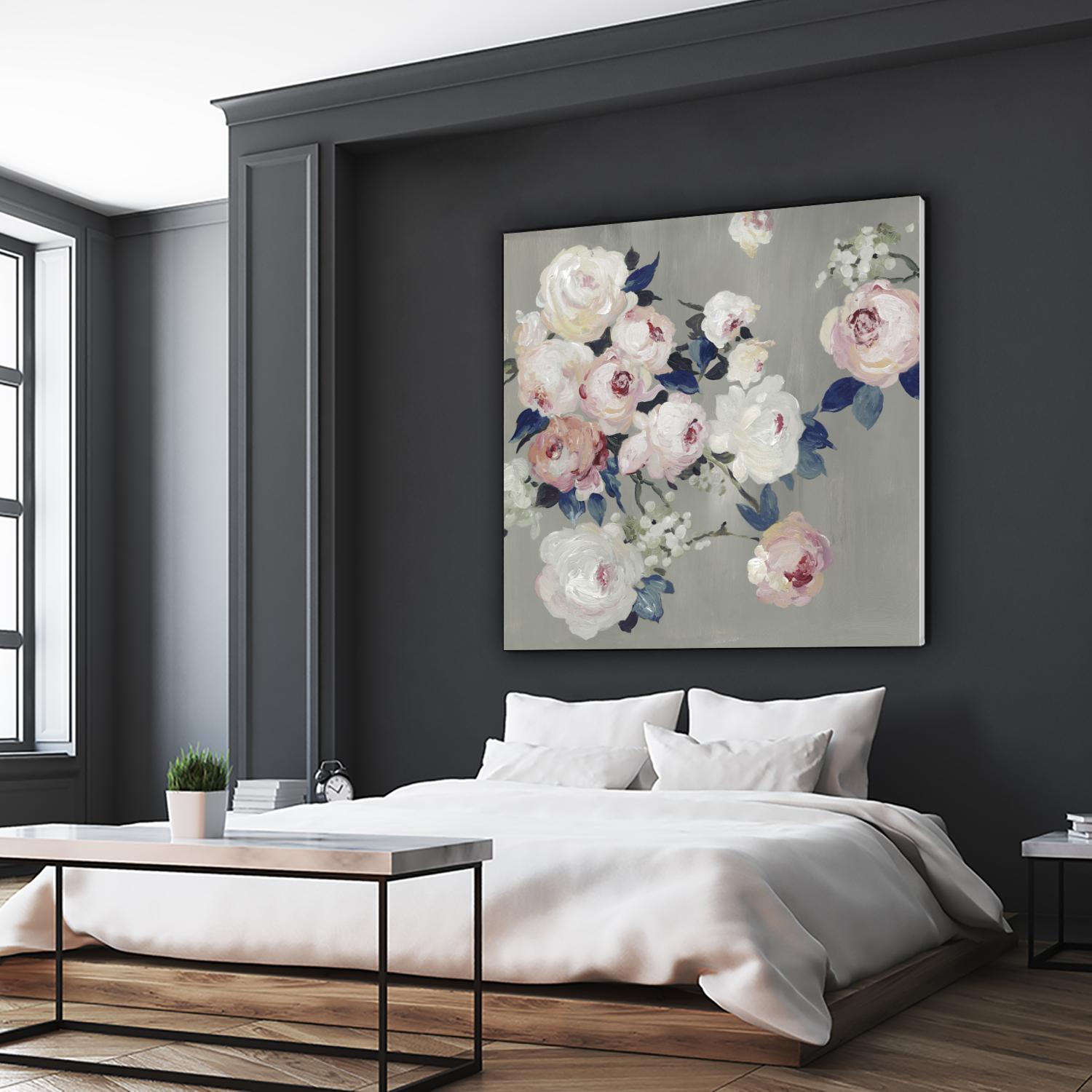 Cobalt Leaves by PI Studio on GIANT ART - white floral flowers