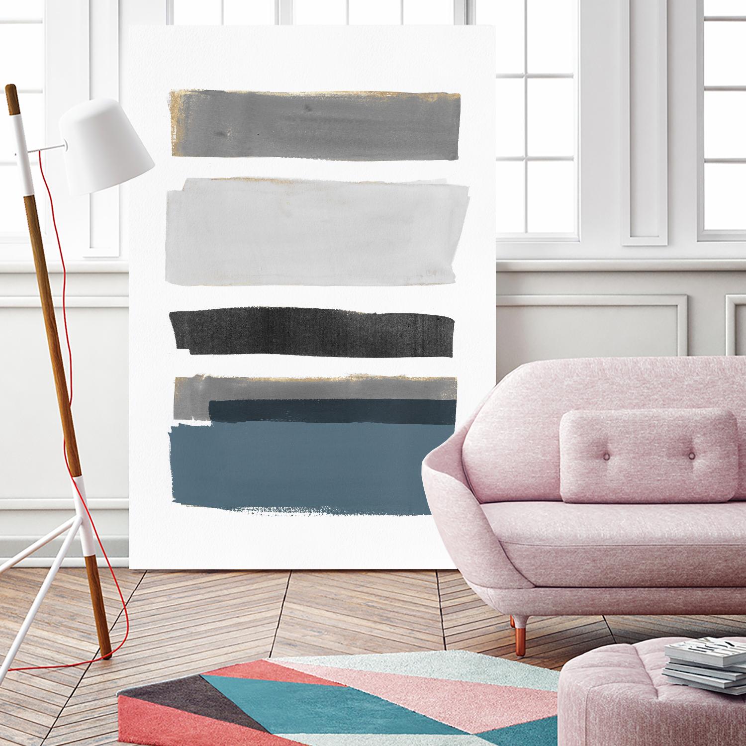 stacked Stripes I by Pi Studio on GIANT ART - gold shapes stripes