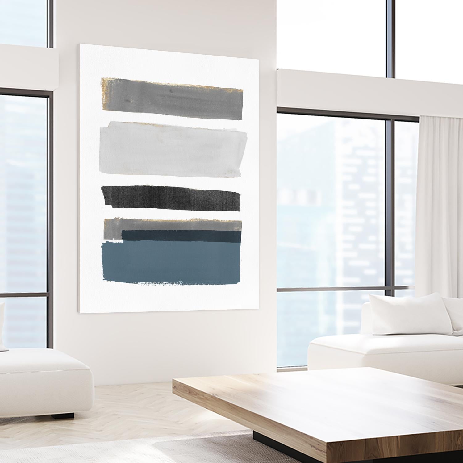 stacked Stripes I by Pi Studio on GIANT ART - gold shapes stripes