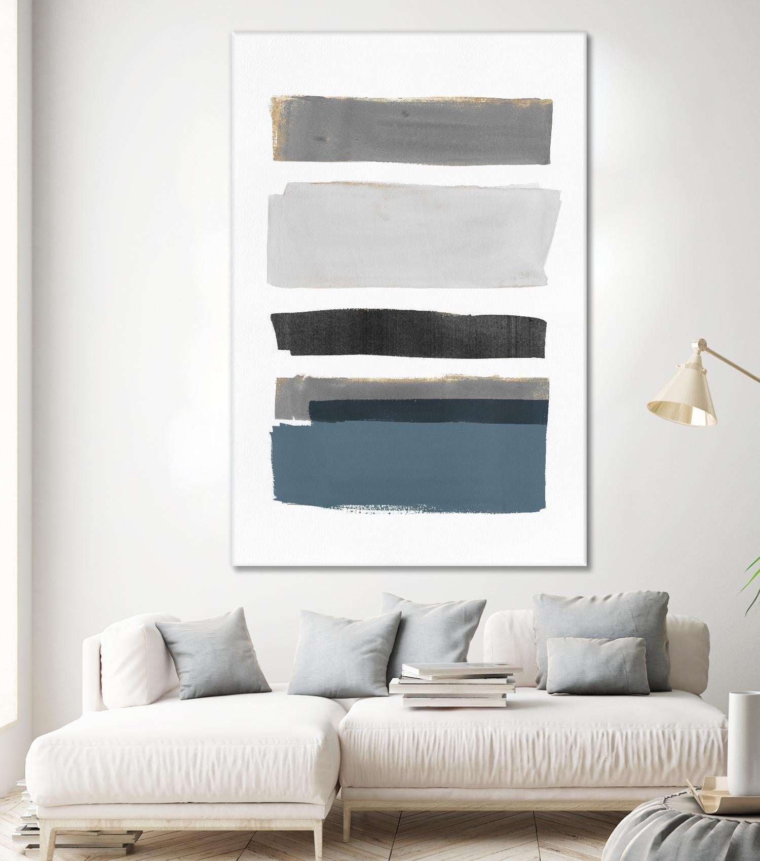 stacked Stripes I by Pi Studio on GIANT ART - gold shapes stripes