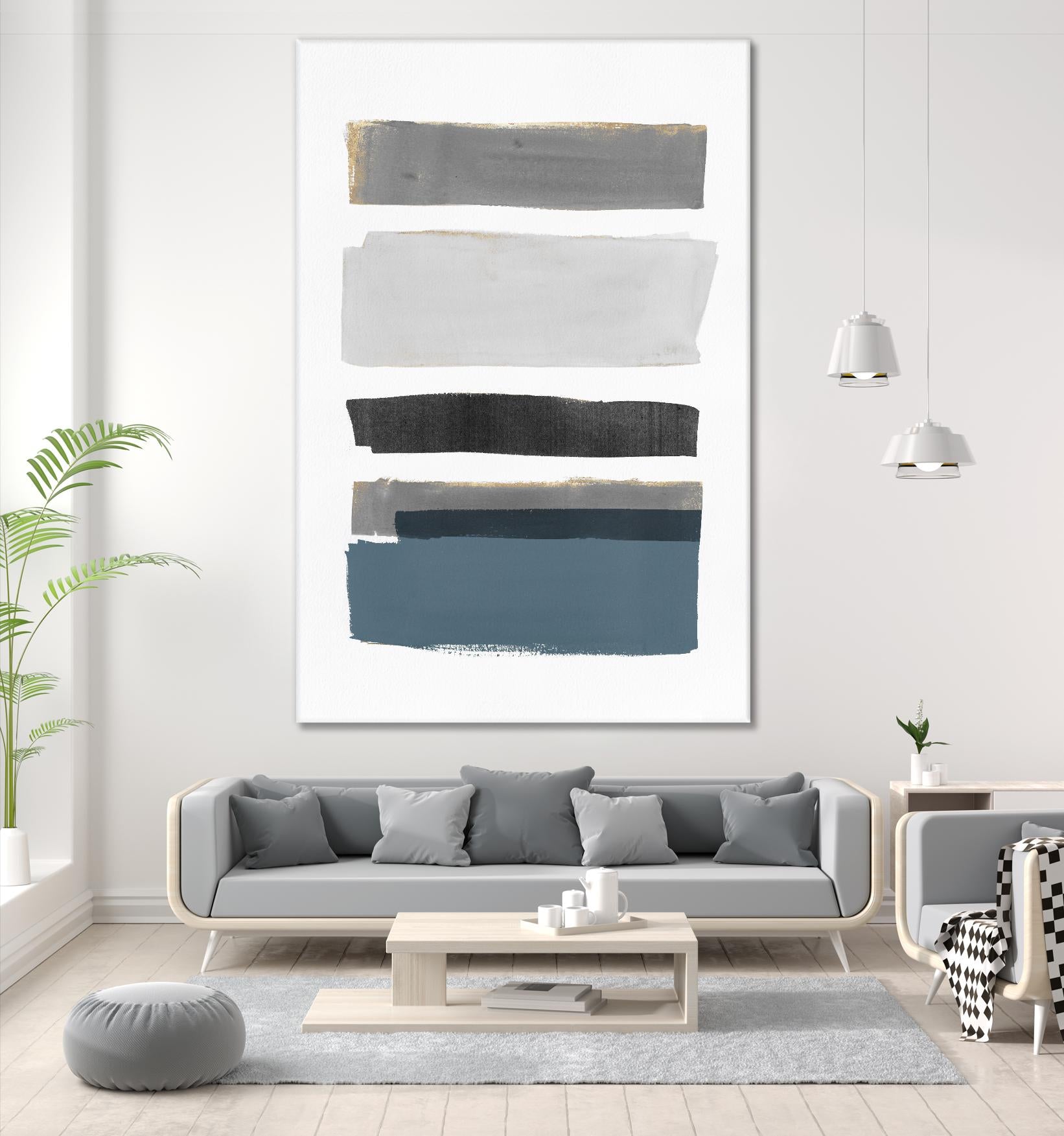 stacked Stripes I by Pi Studio on GIANT ART - gold shapes stripes