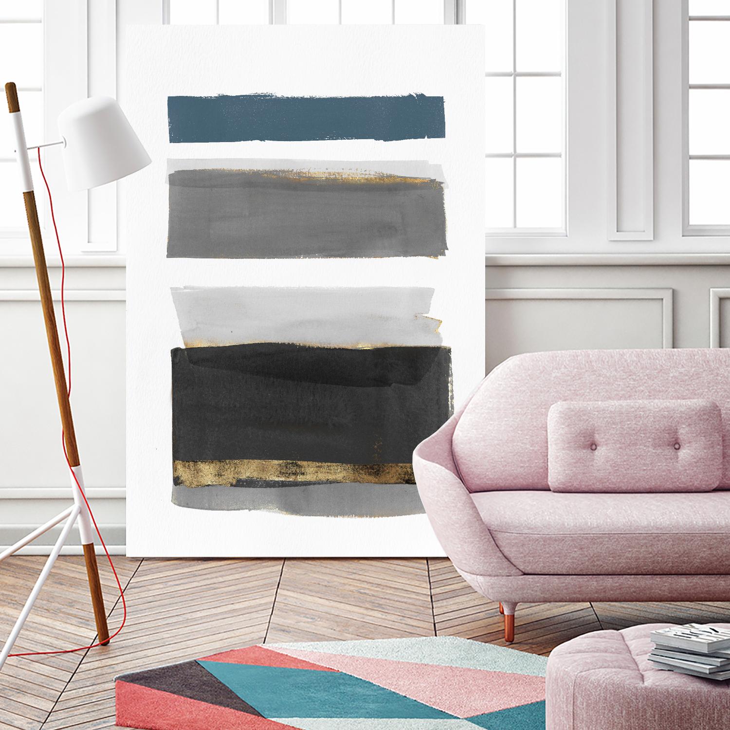 Stacked Stripes II by PI Studio on GIANT ART - gold shapes