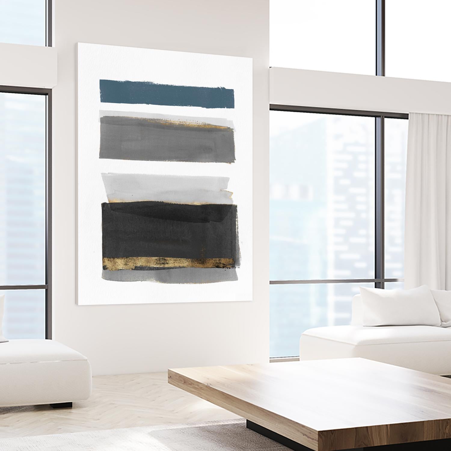 Stacked Stripes II by PI Studio on GIANT ART - gold shapes