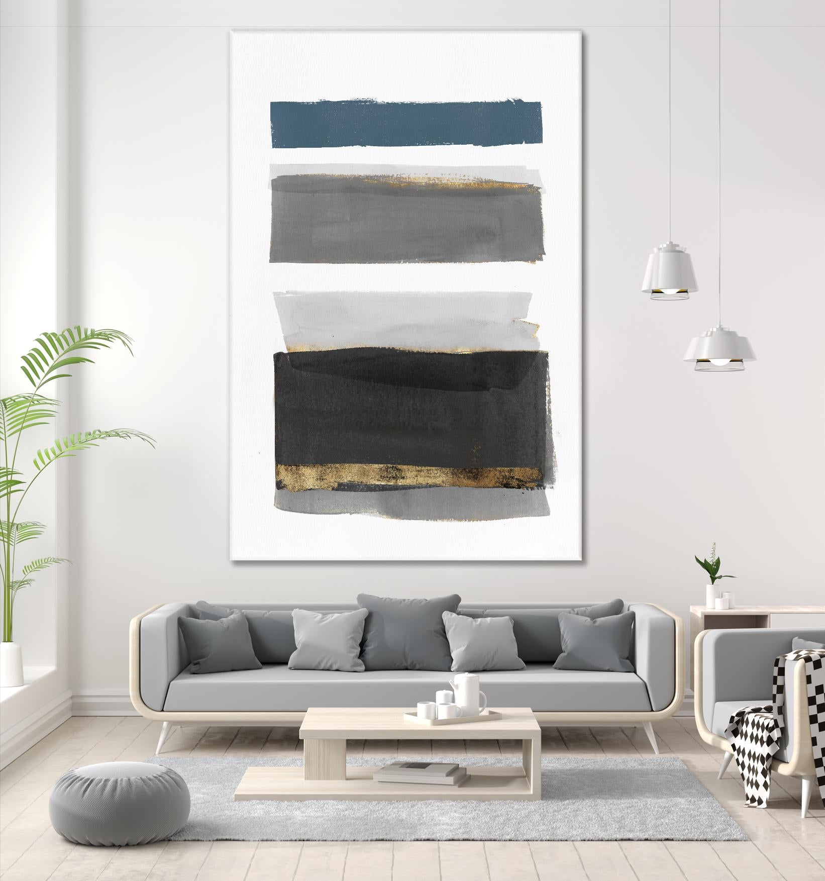 Stacked Stripes II by PI Studio on GIANT ART - gold shapes