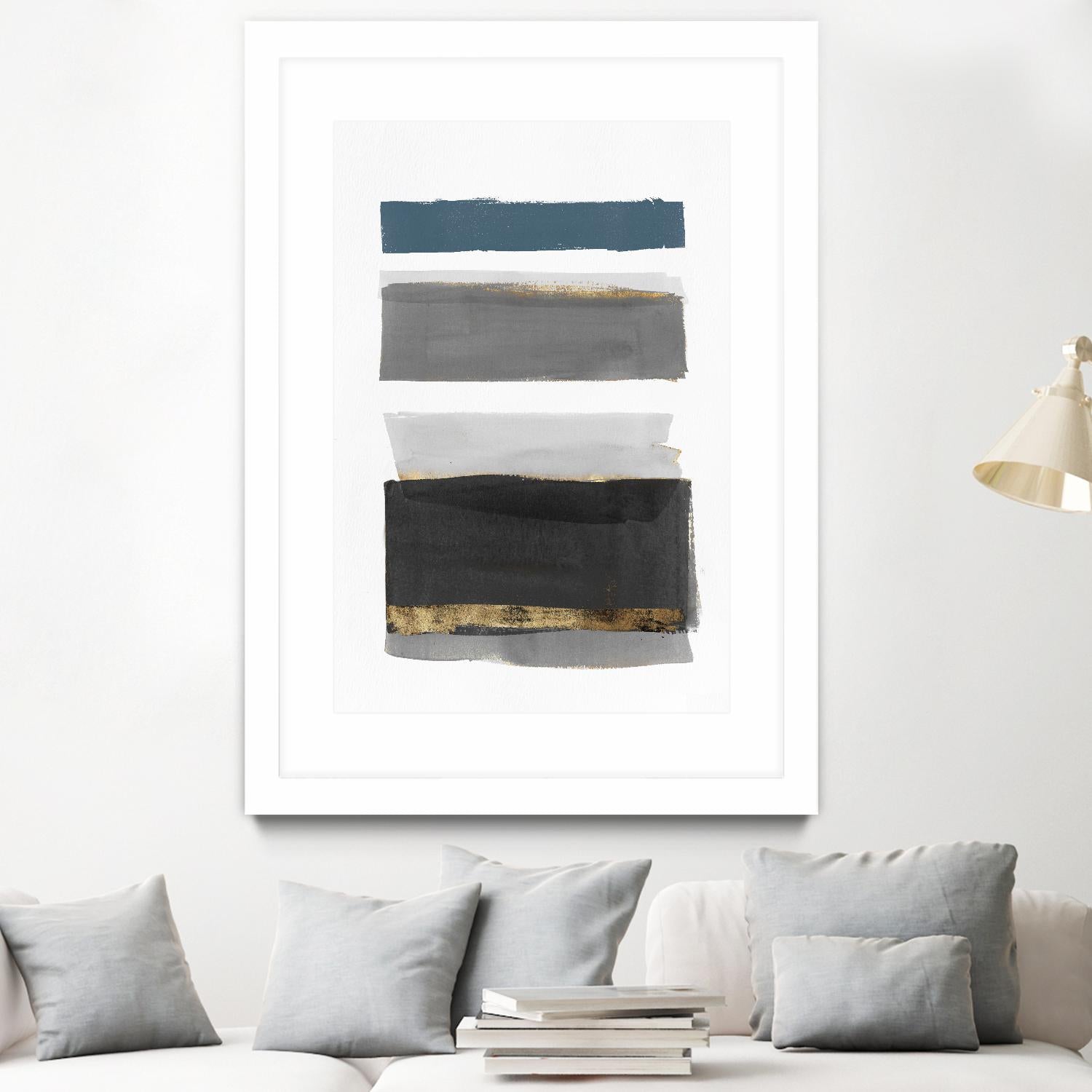 Stacked Stripes II by PI Studio on GIANT ART - gold shapes