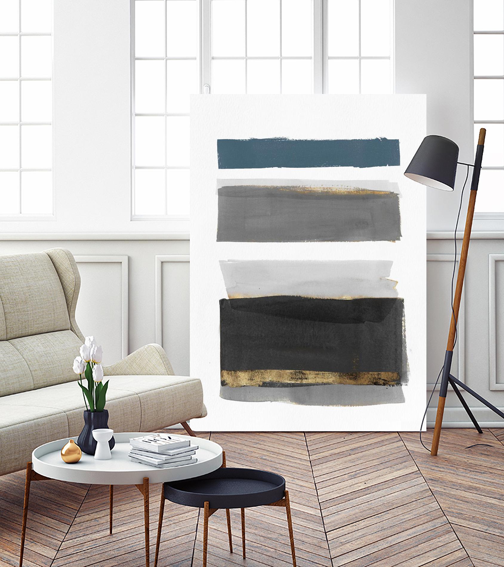 Stacked Stripes II by PI Studio on GIANT ART - gold shapes