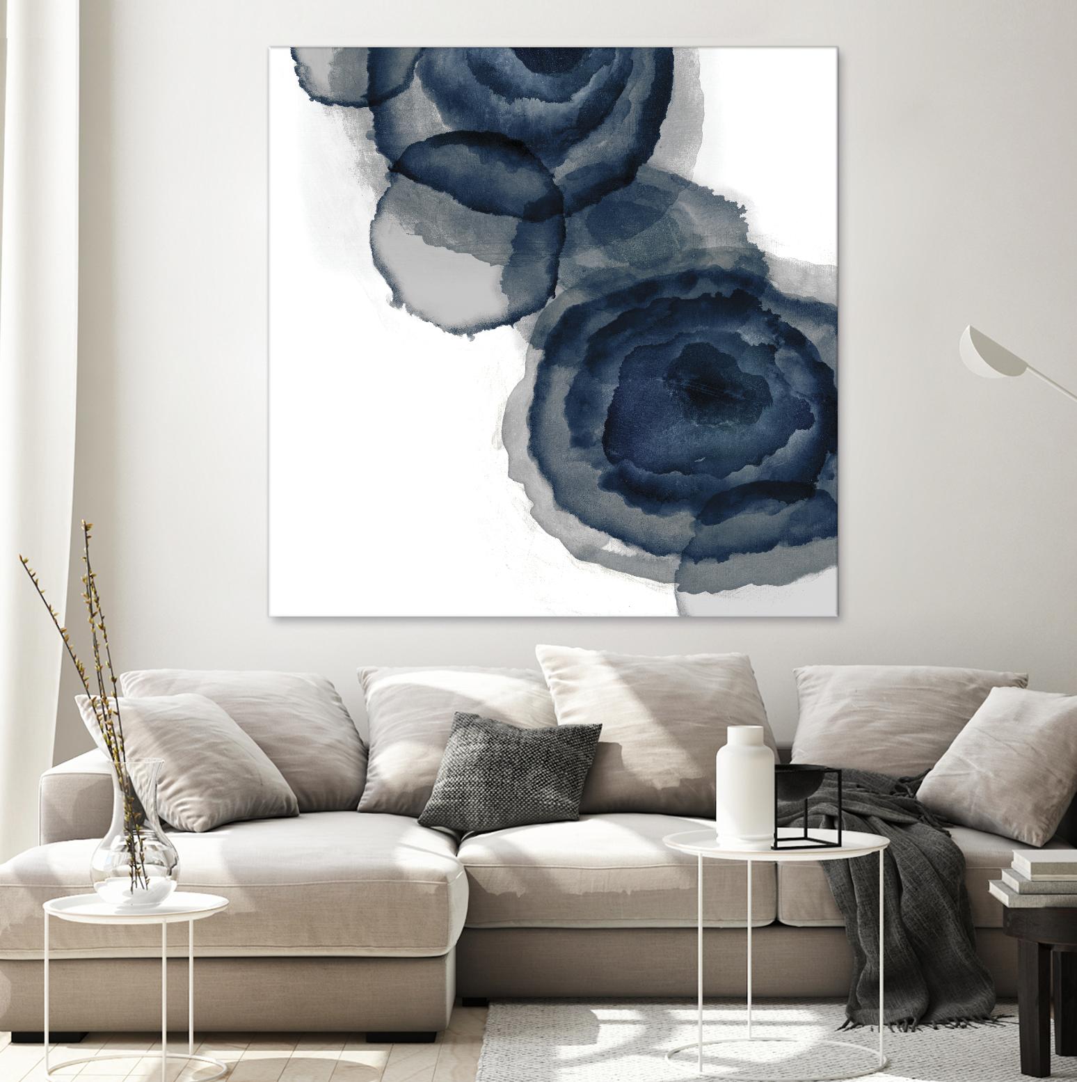 Blotted Ink I by Tom Reeves on GIANT ART - blue abstract