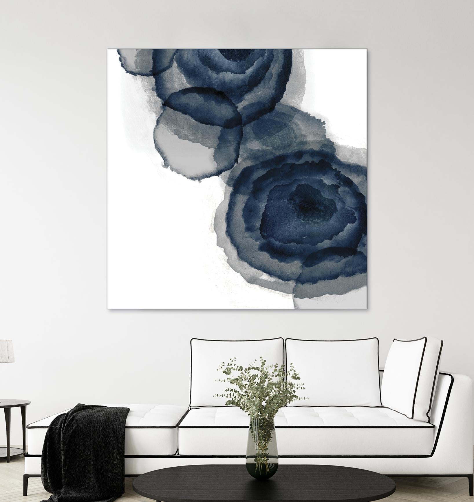 Blotted Ink I by Tom Reeves on GIANT ART - blue abstract