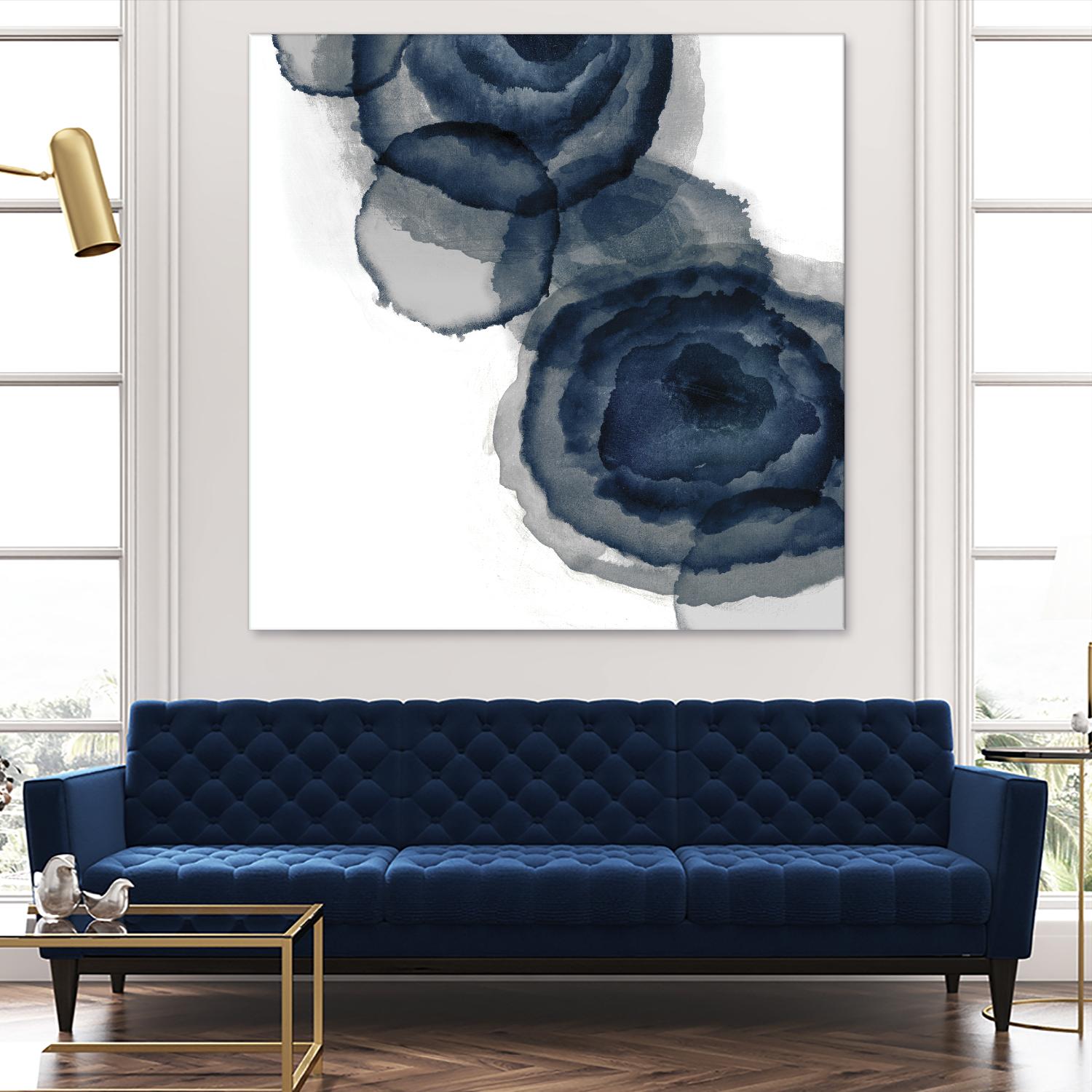 Blotted Ink I by Tom Reeves on GIANT ART - blue abstract