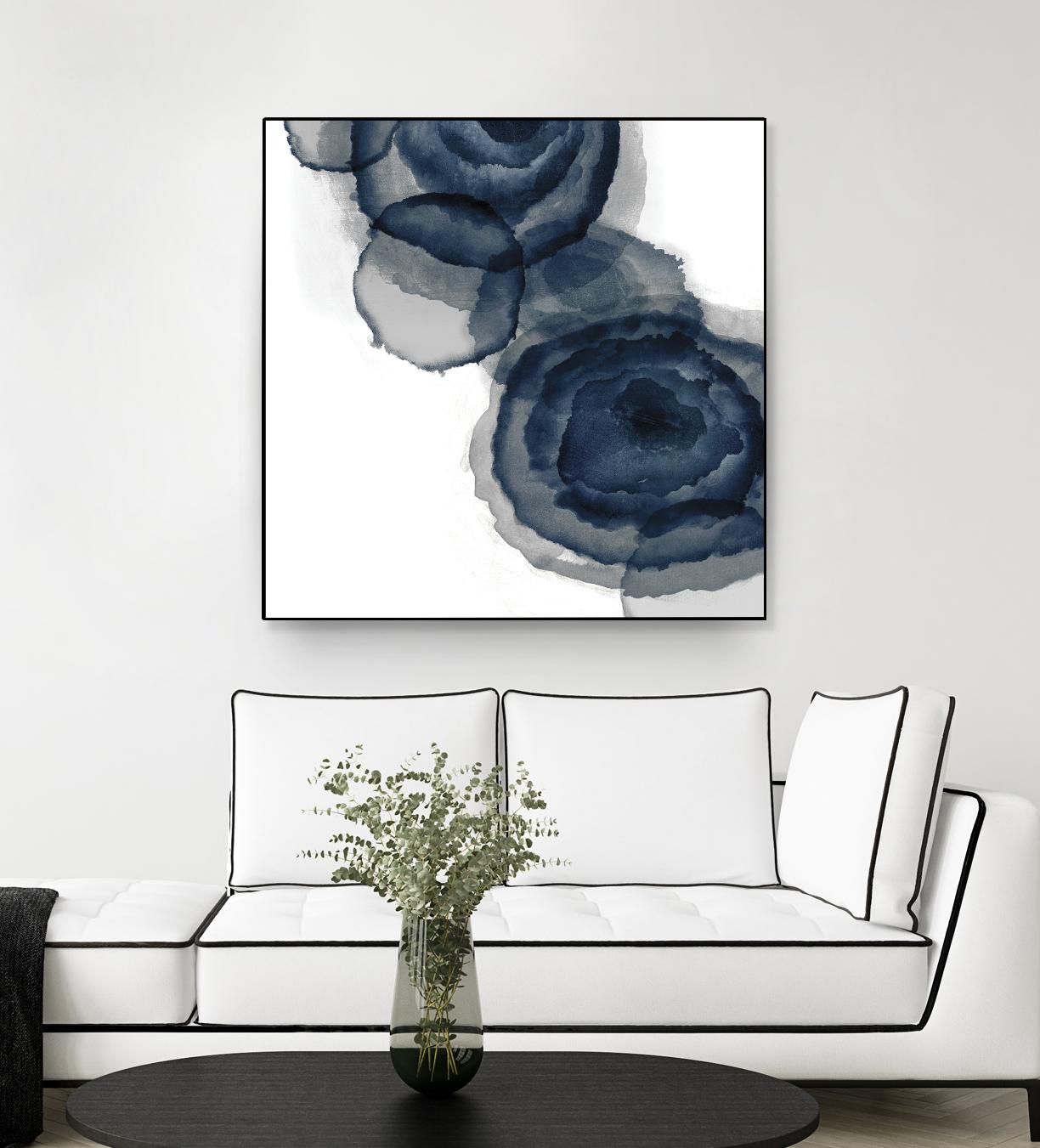 Blotted Ink I by Tom Reeves on GIANT ART - blue abstract