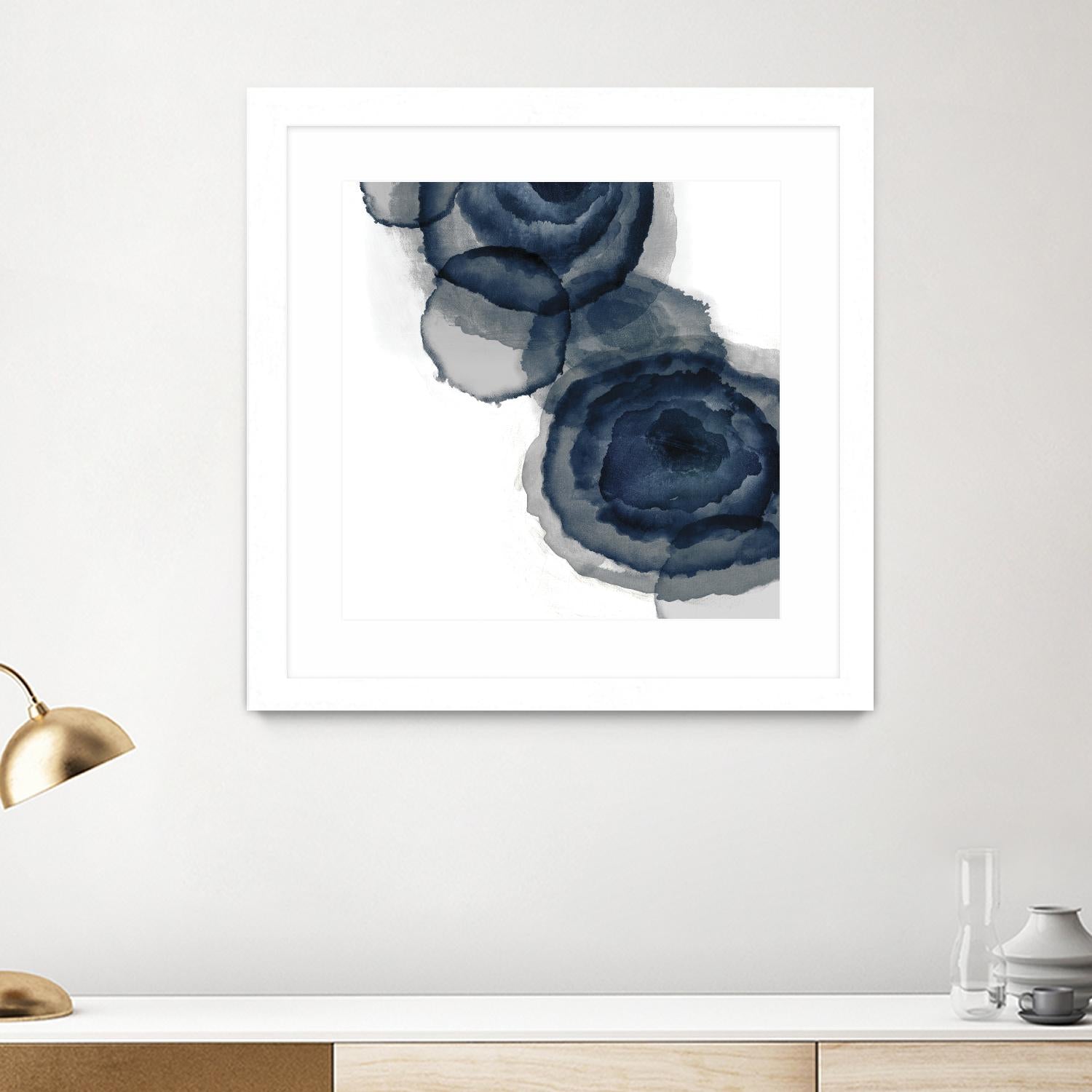 Blotted Ink I by Tom Reeves on GIANT ART - blue abstract