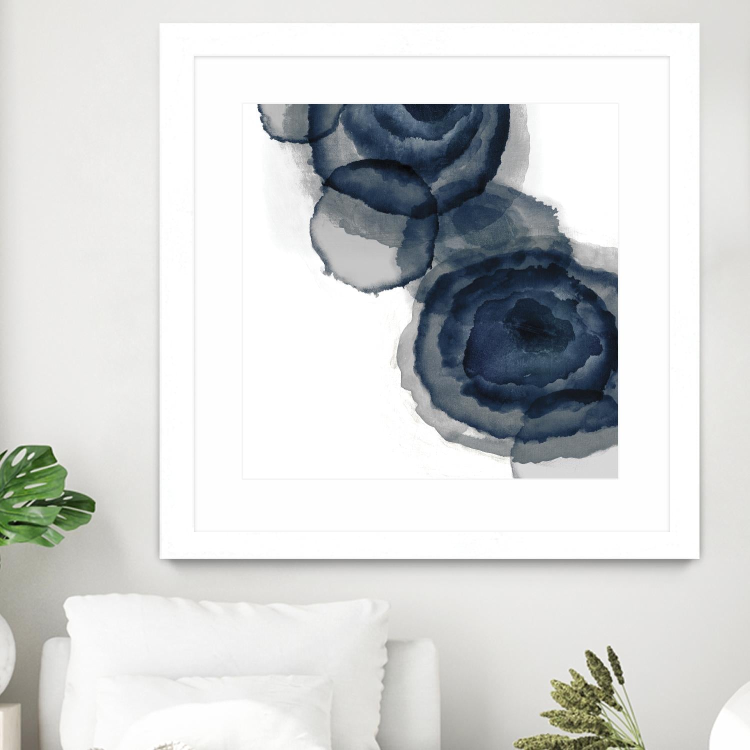 Blotted Ink I by Tom Reeves on GIANT ART - blue abstract